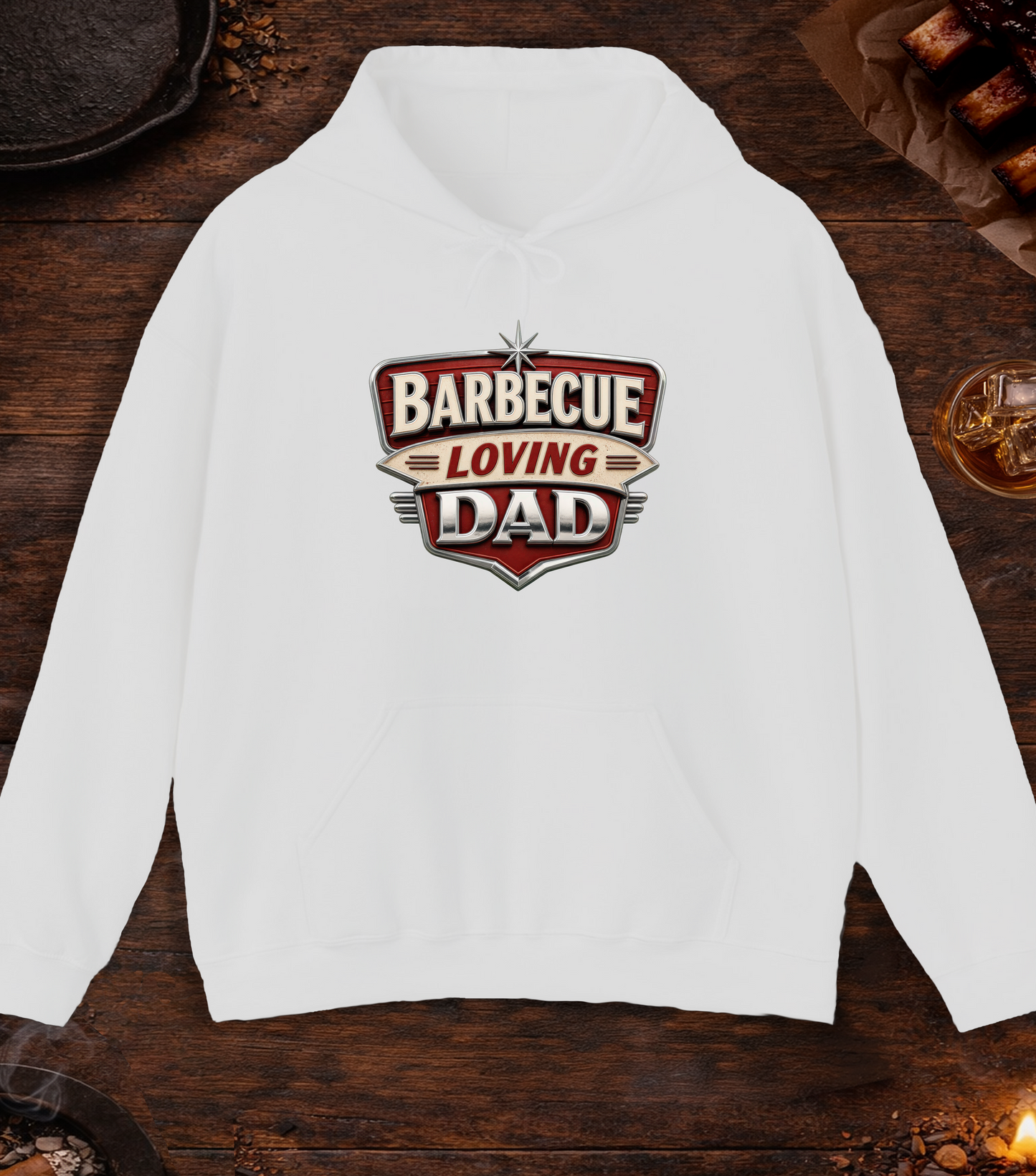 BBQ Loving Dad Hoodie - Ash