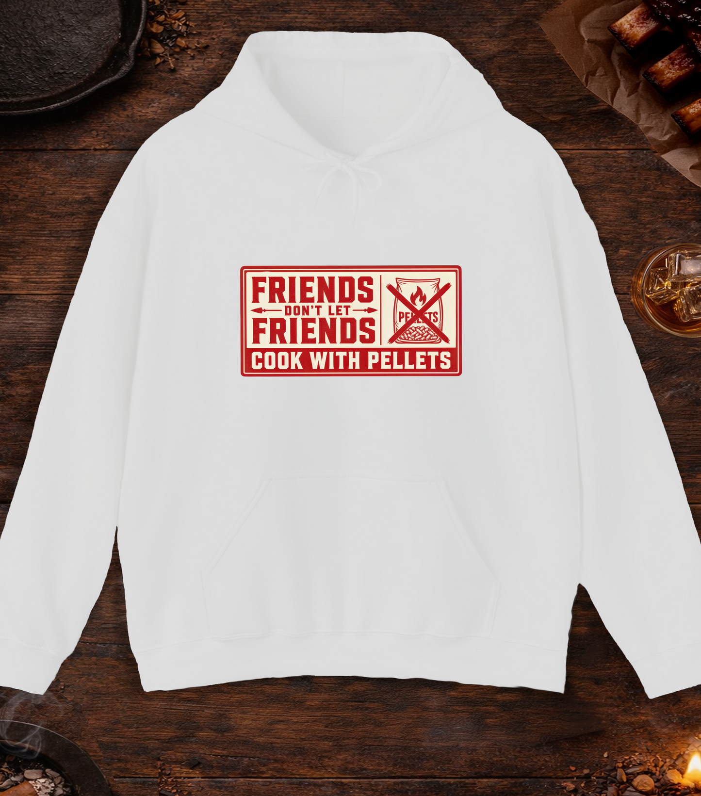 Friends Don't Let Friends Cook with Pellets Hoodie - Ash