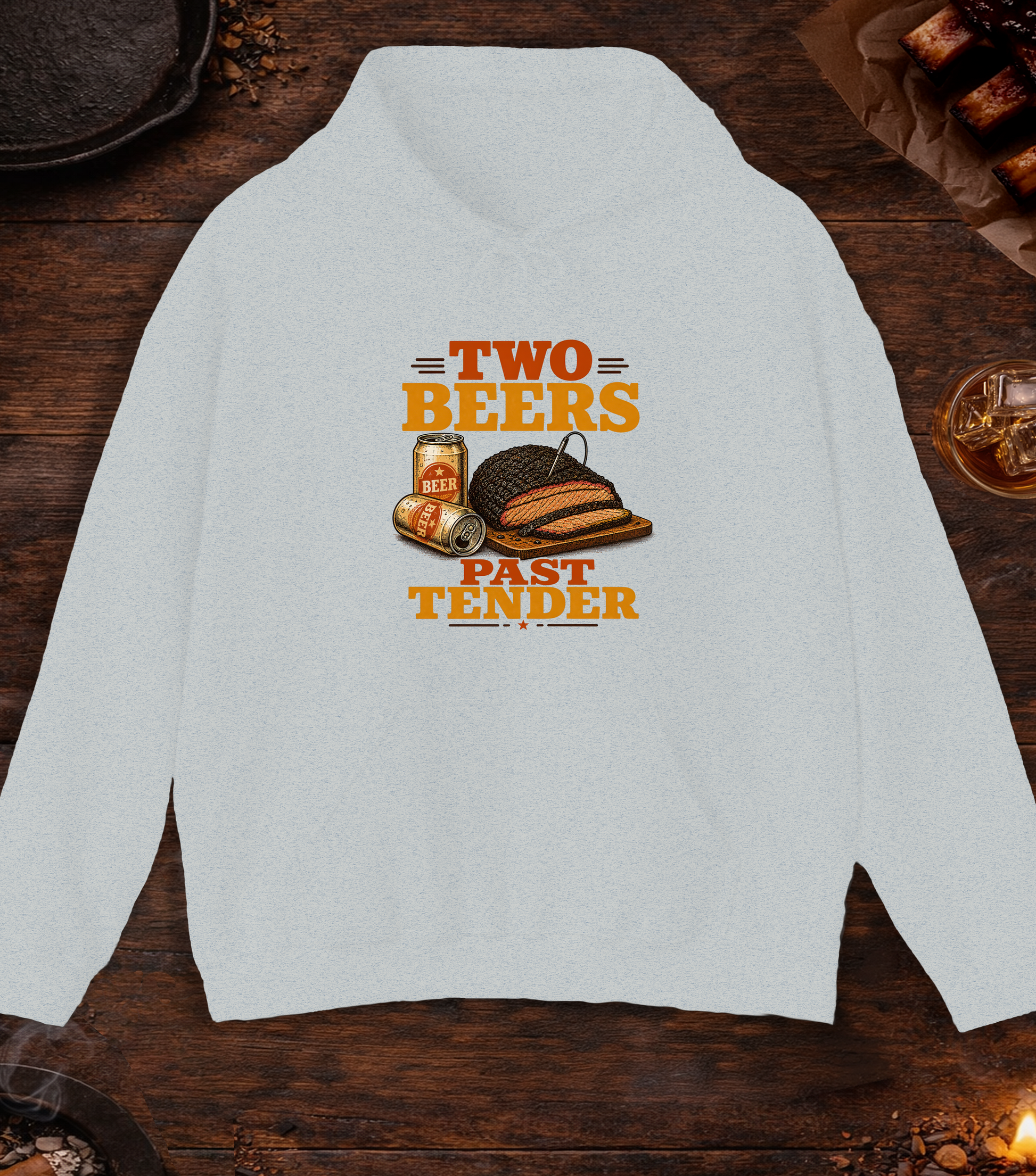 Two Beers Past Hoodie - Ash