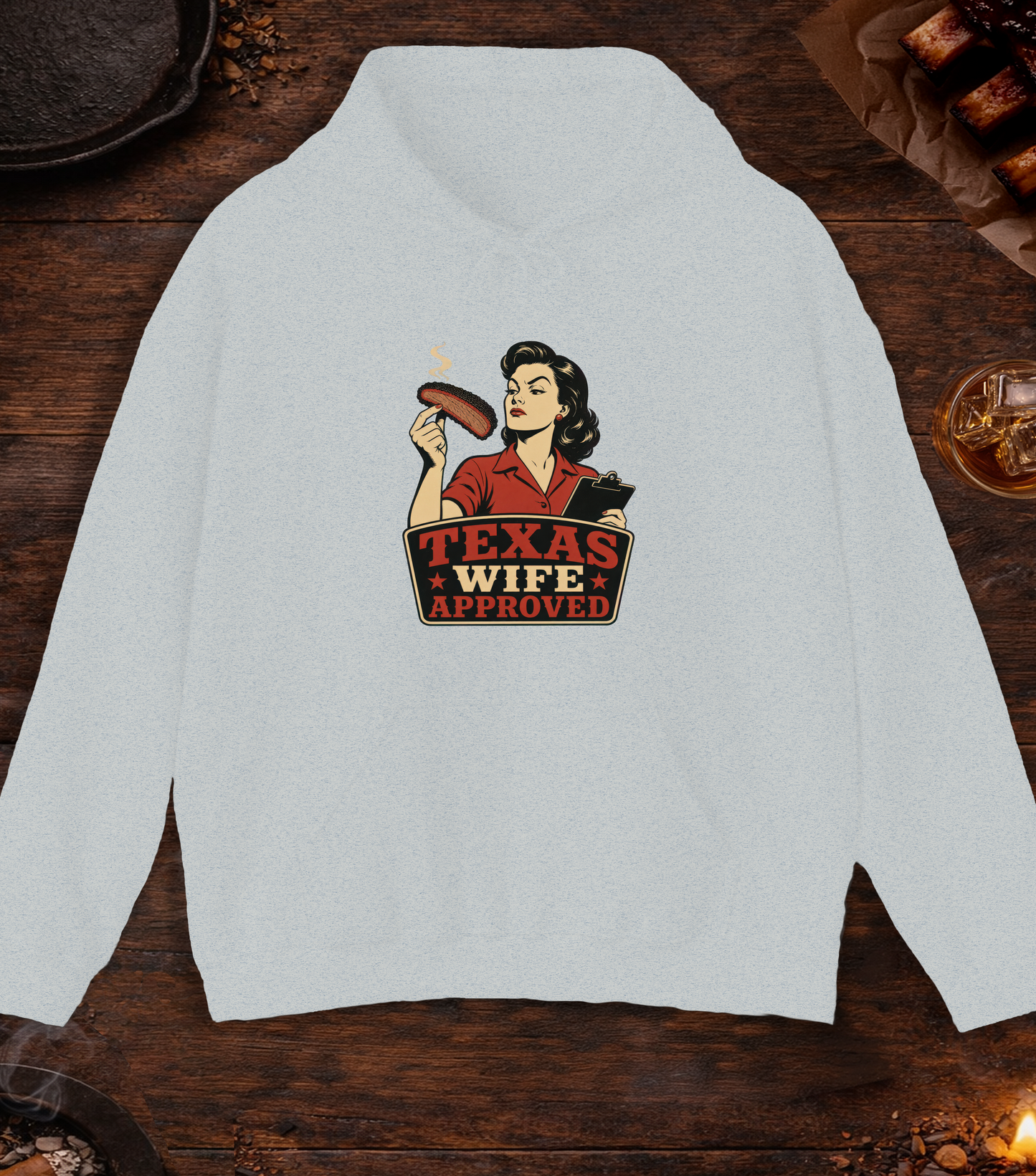 Texas Wife Approved Hoodie - Ash