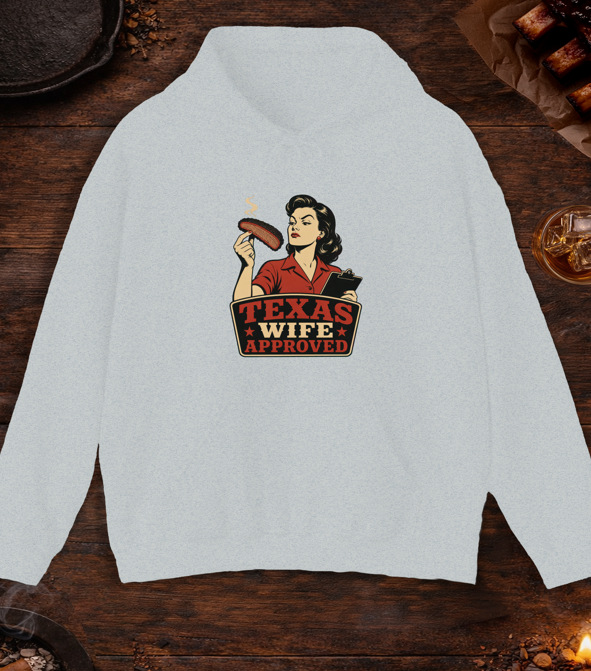 Texas Wife Approved Hoodie - Ash