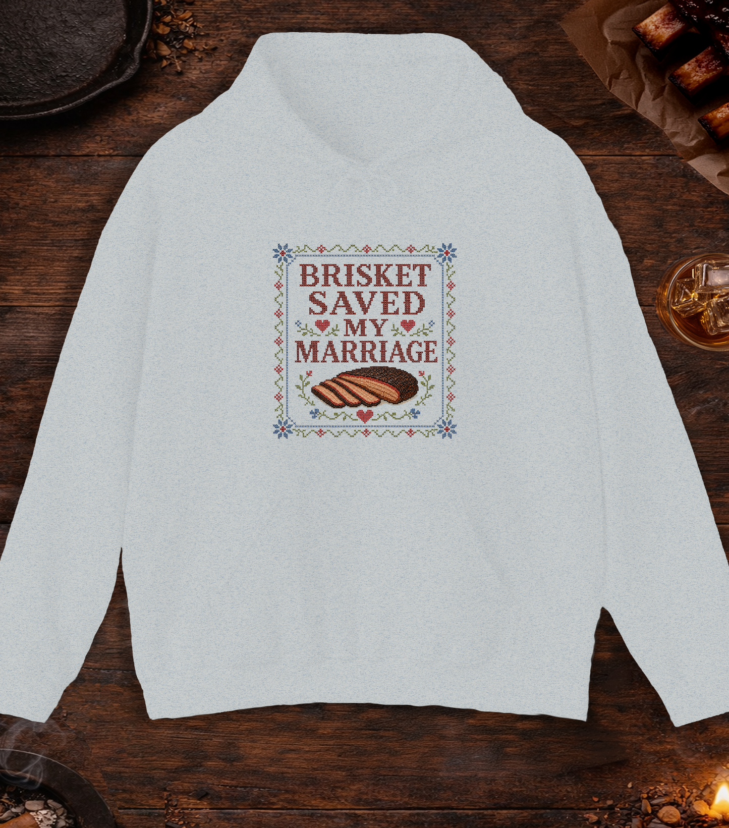 Brisket Saved My Marriage Hoodie - Ash