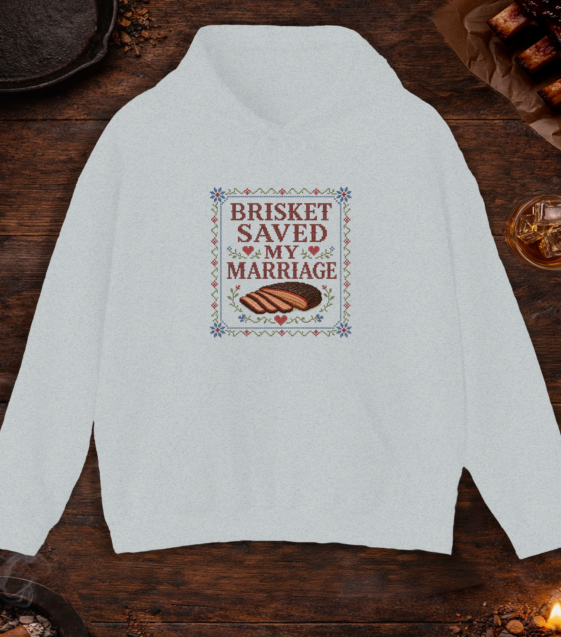 Brisket Saved My Marriage Hoodie - Ash