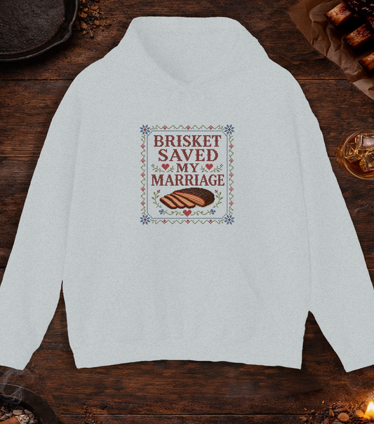 Brisket Saved My Marriage Hoodie - Ash