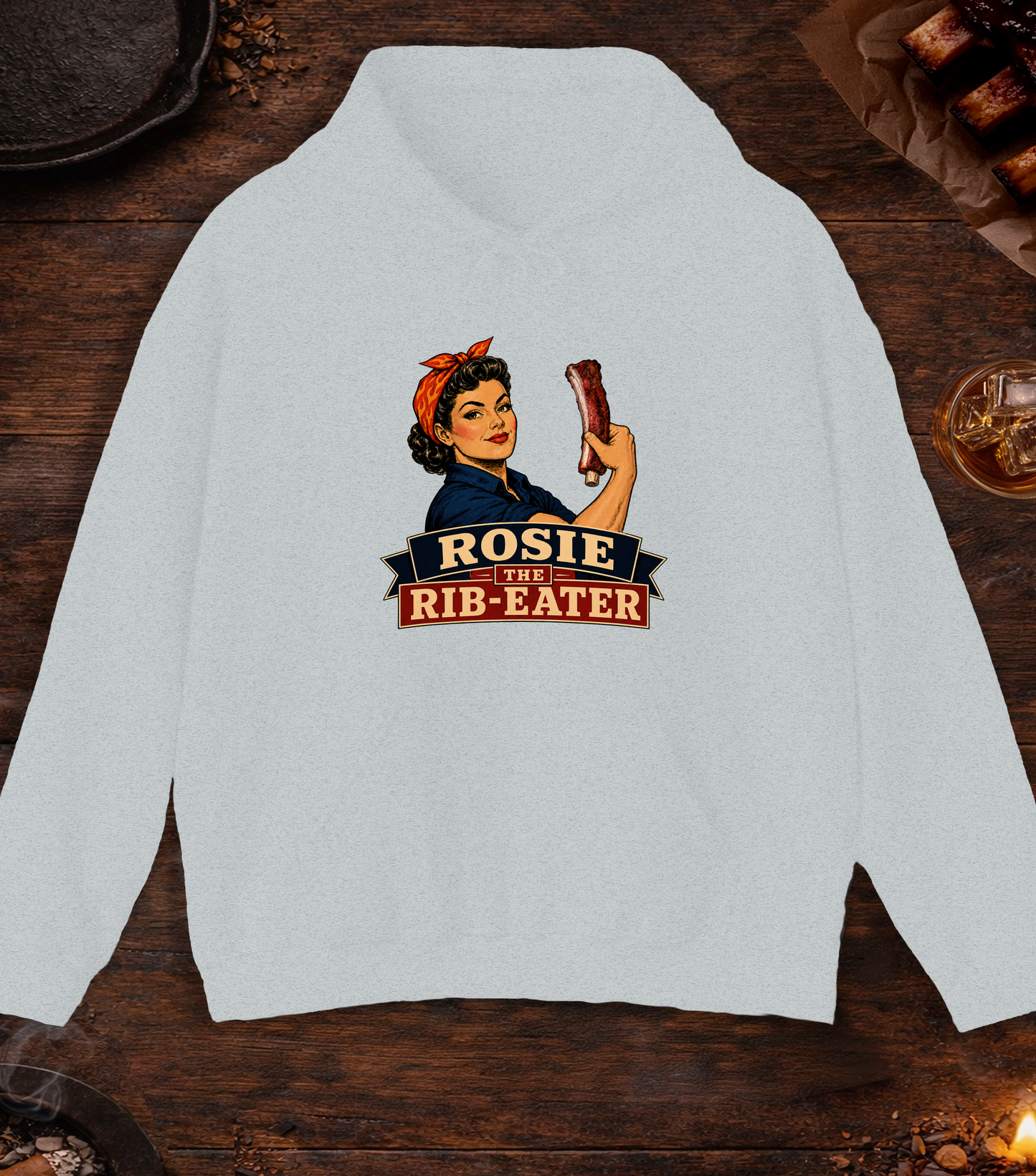 Rosie Rib Eater Hoodie - Ash