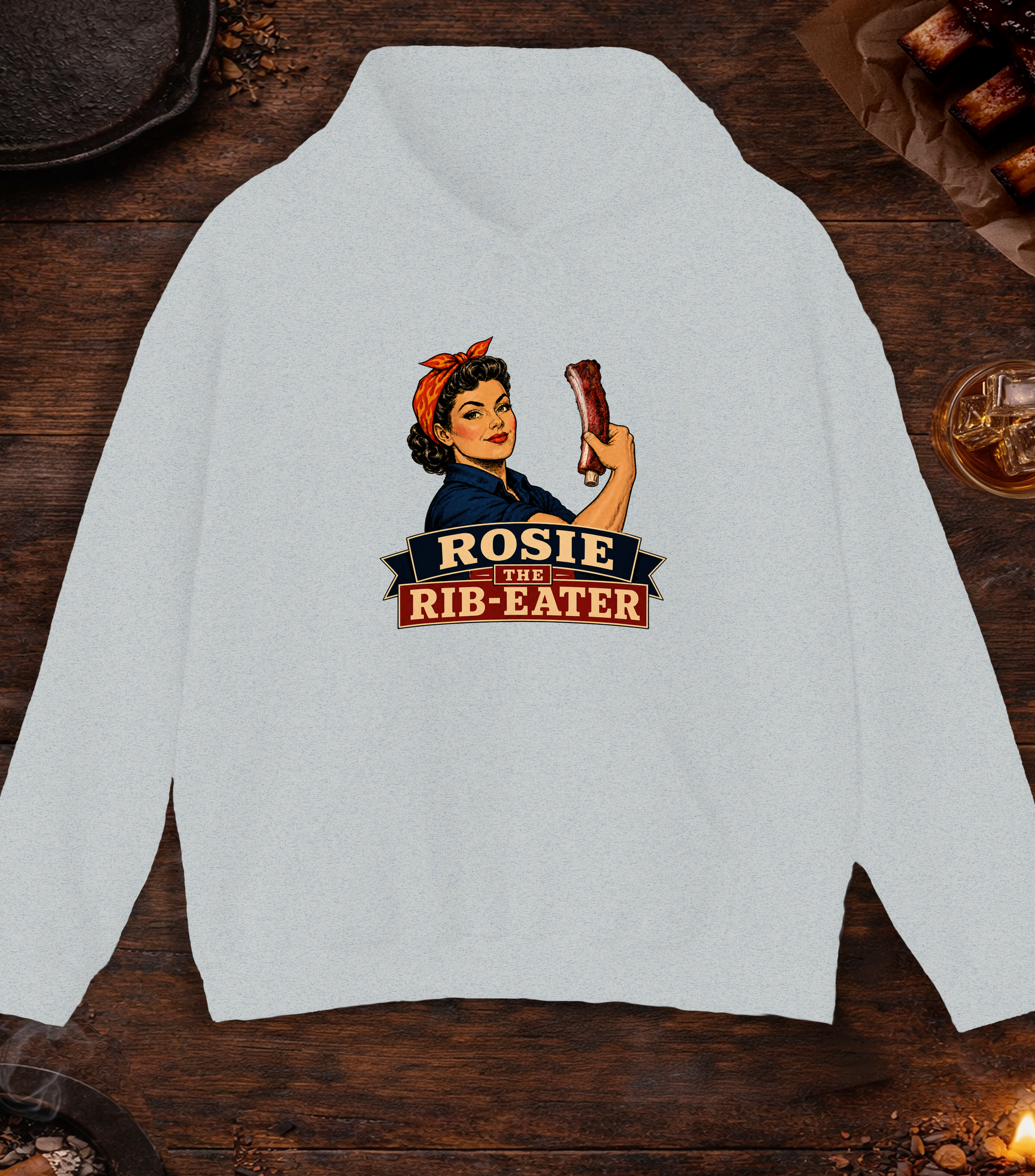Rosie Rib Eater Hoodie - Ash