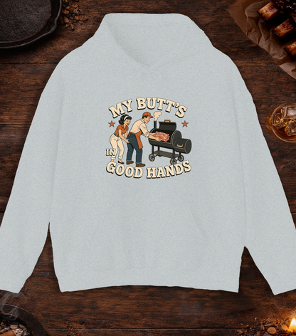 My Butt's In Good Hands Hoodie - Ash