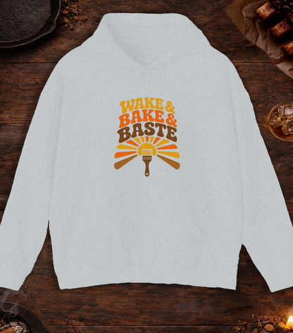 Wake and Bake and Baste Hoodie - Ash