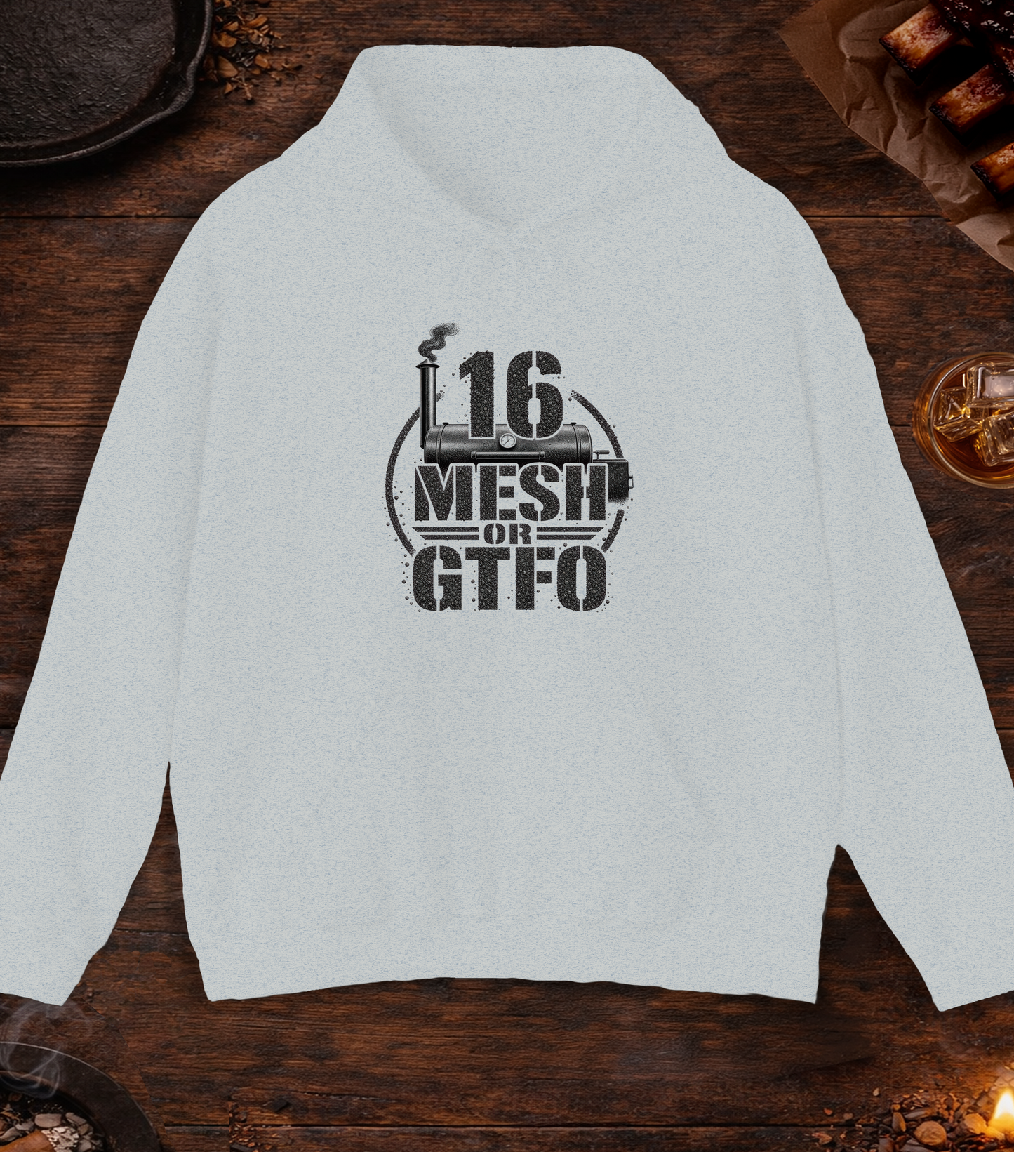 16 Mesh or GTFO Hoodie - Ash