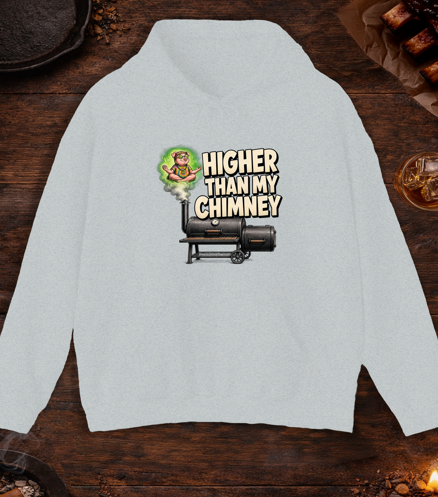 Higher Than Chimeny Hoodie - Ash