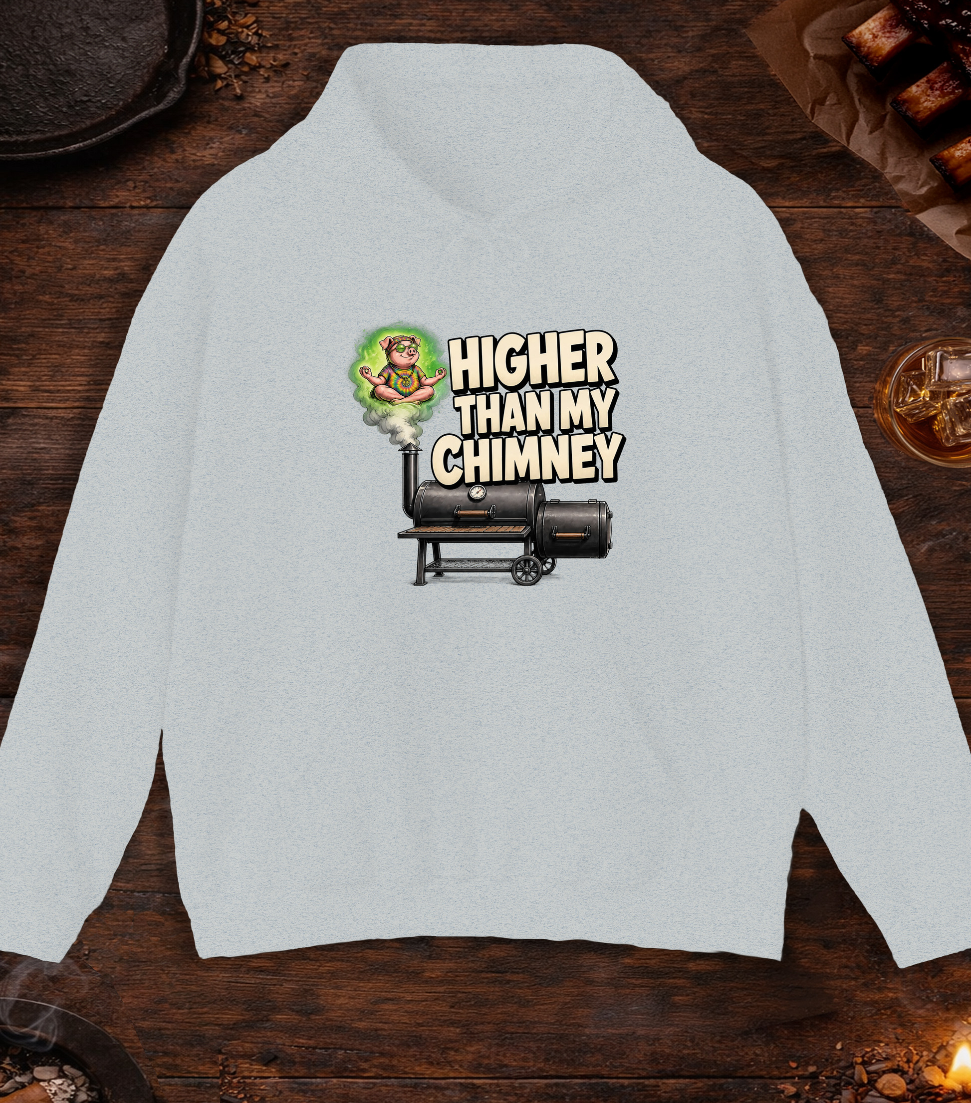 Higher Than Chimeny Hoodie - Ash