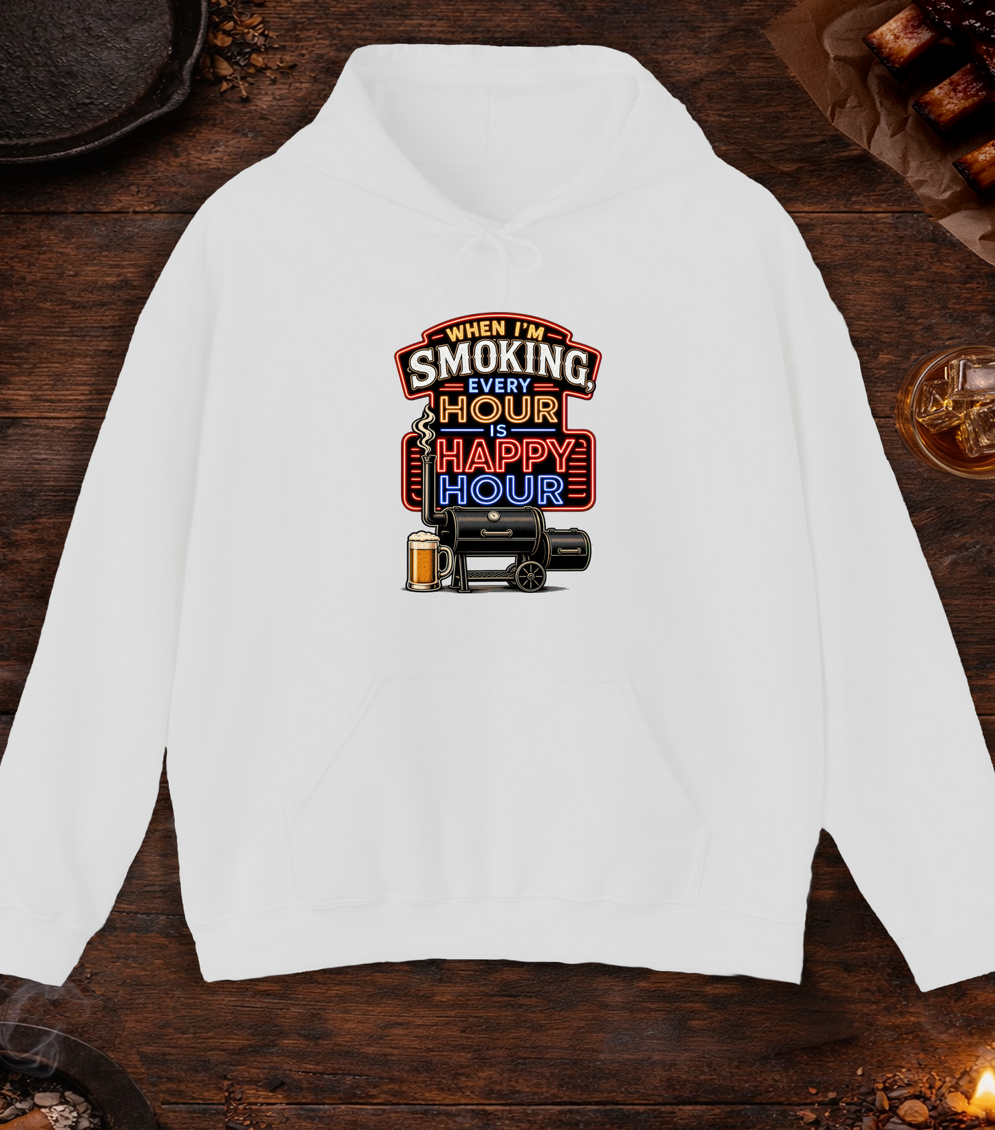 Smoking Happy Hour Hoodie - Ash