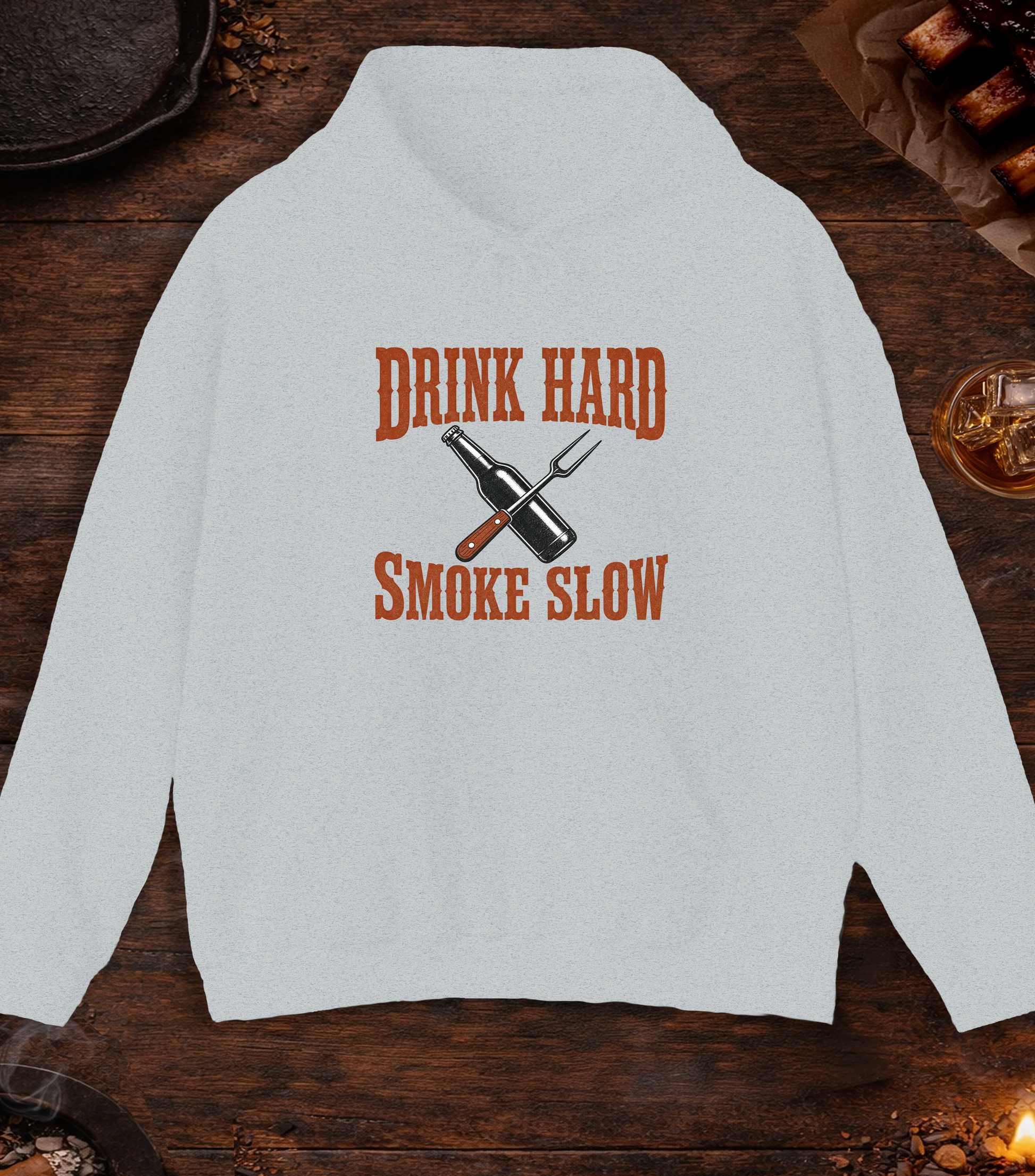 Drink Hard Smoke Slow Hoodie - Ash