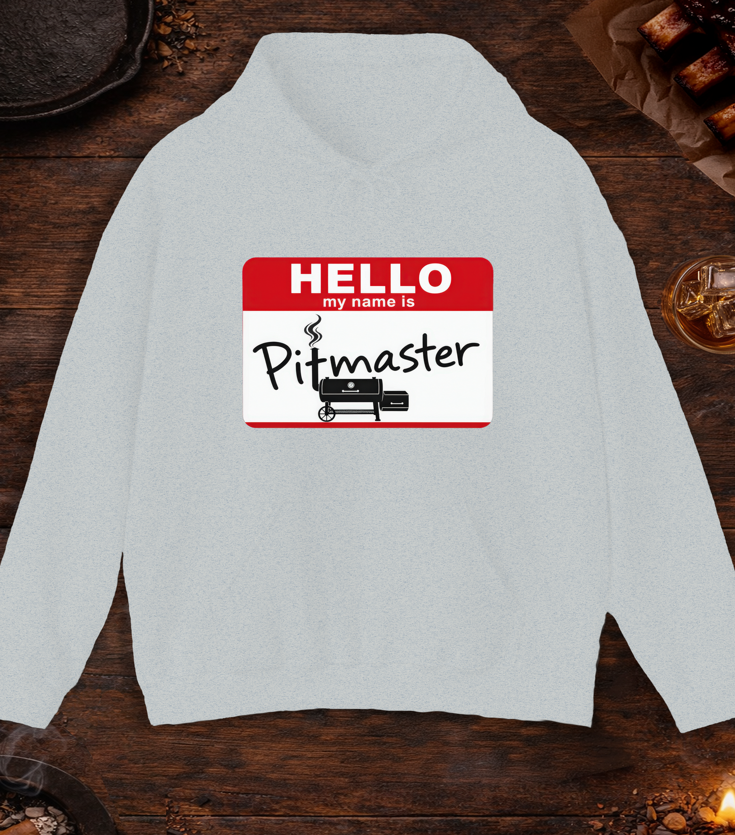 Hello My Name Is Pitmaster Hoodie - Ash