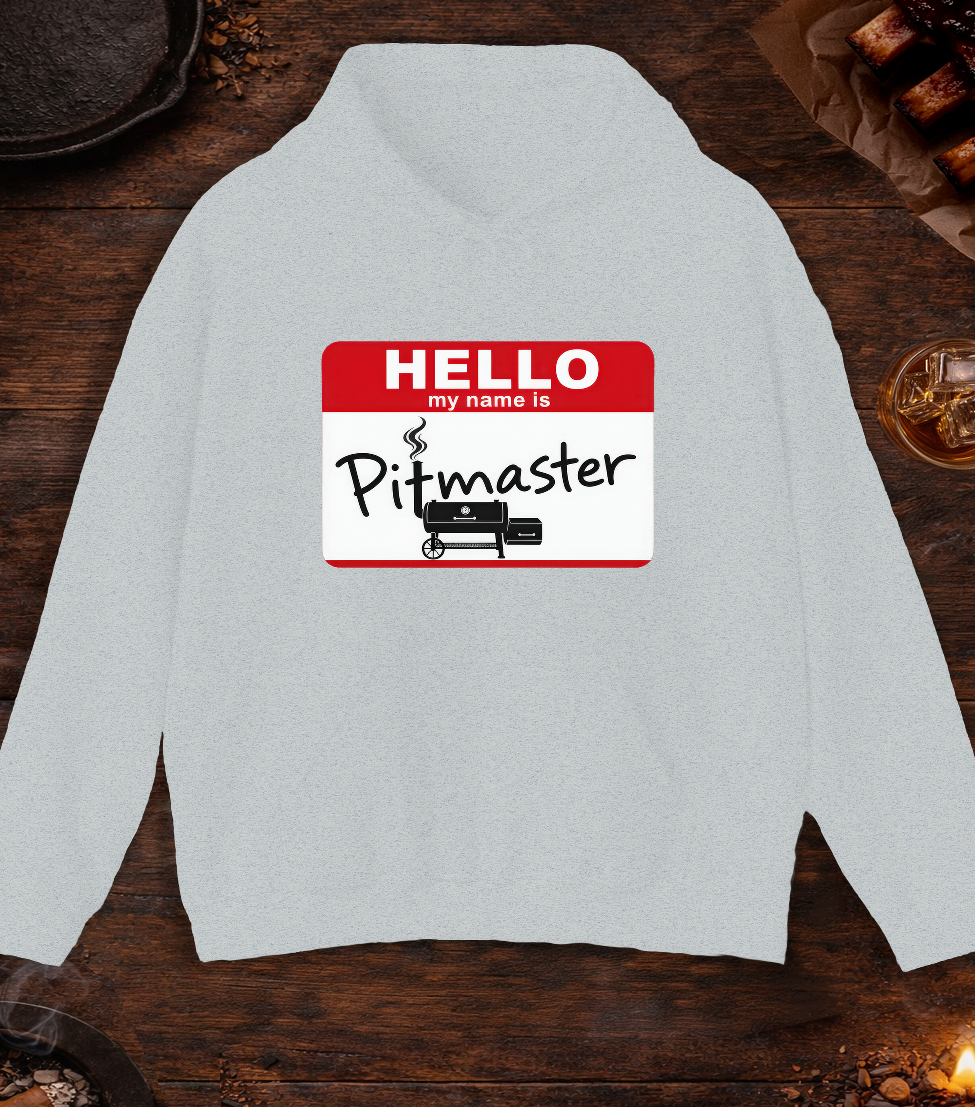 Hello My Name Is Pitmaster Hoodie - Ash