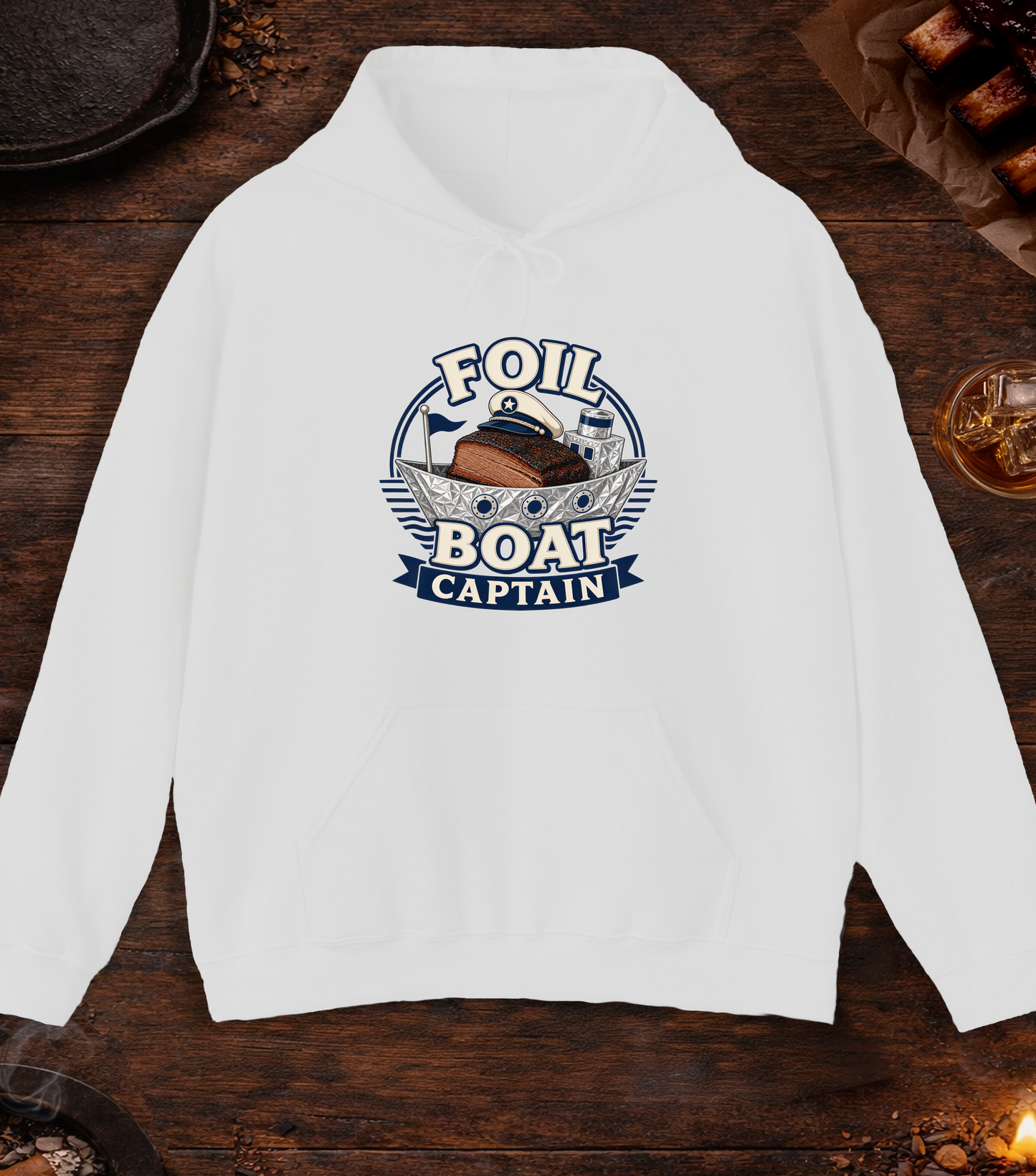 Foil Boat Captain Hoodie - Ash