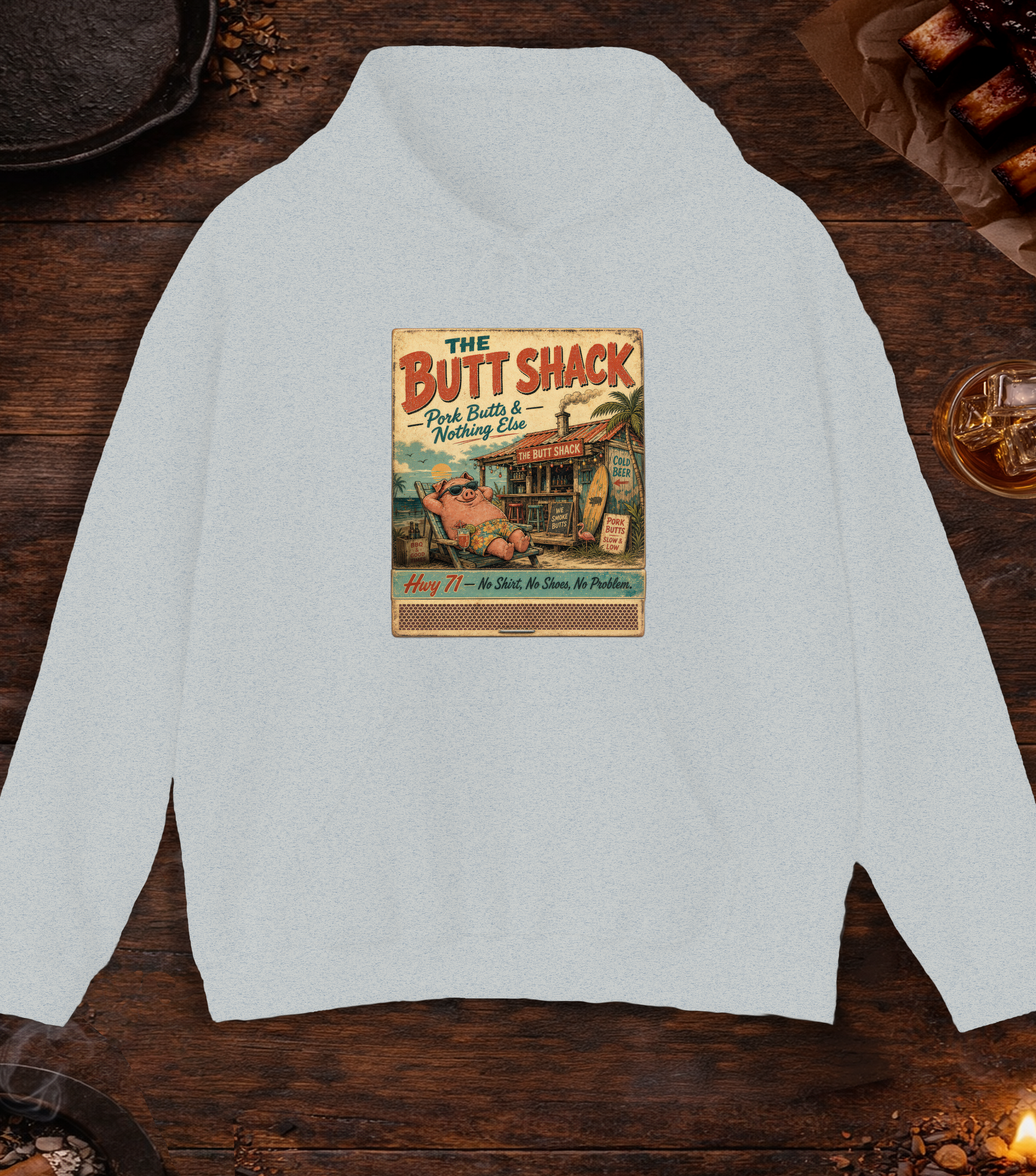 Butt Shack Matchbook Hoodie - Ash
