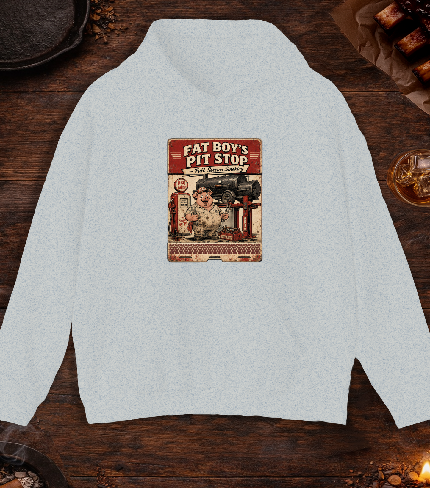 Fat Boy's Matchbook Hoodie - Ash