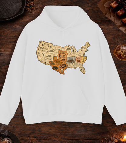 Map of BBQ Hoodie - Ash
