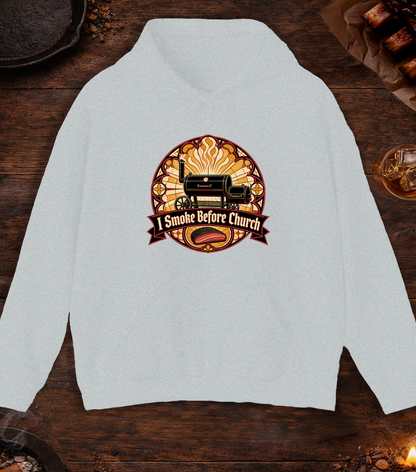 I Smoke Before Church Hoodie - Ash