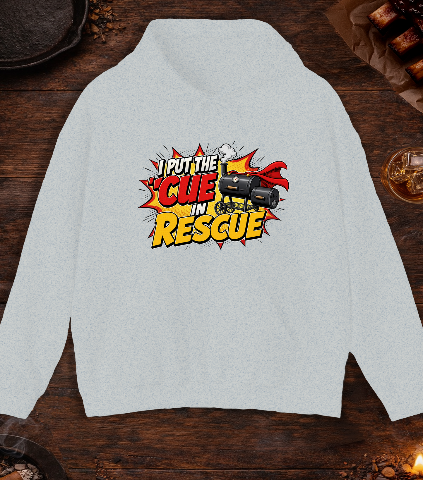 Cue in Rescue Hoodie - Ash