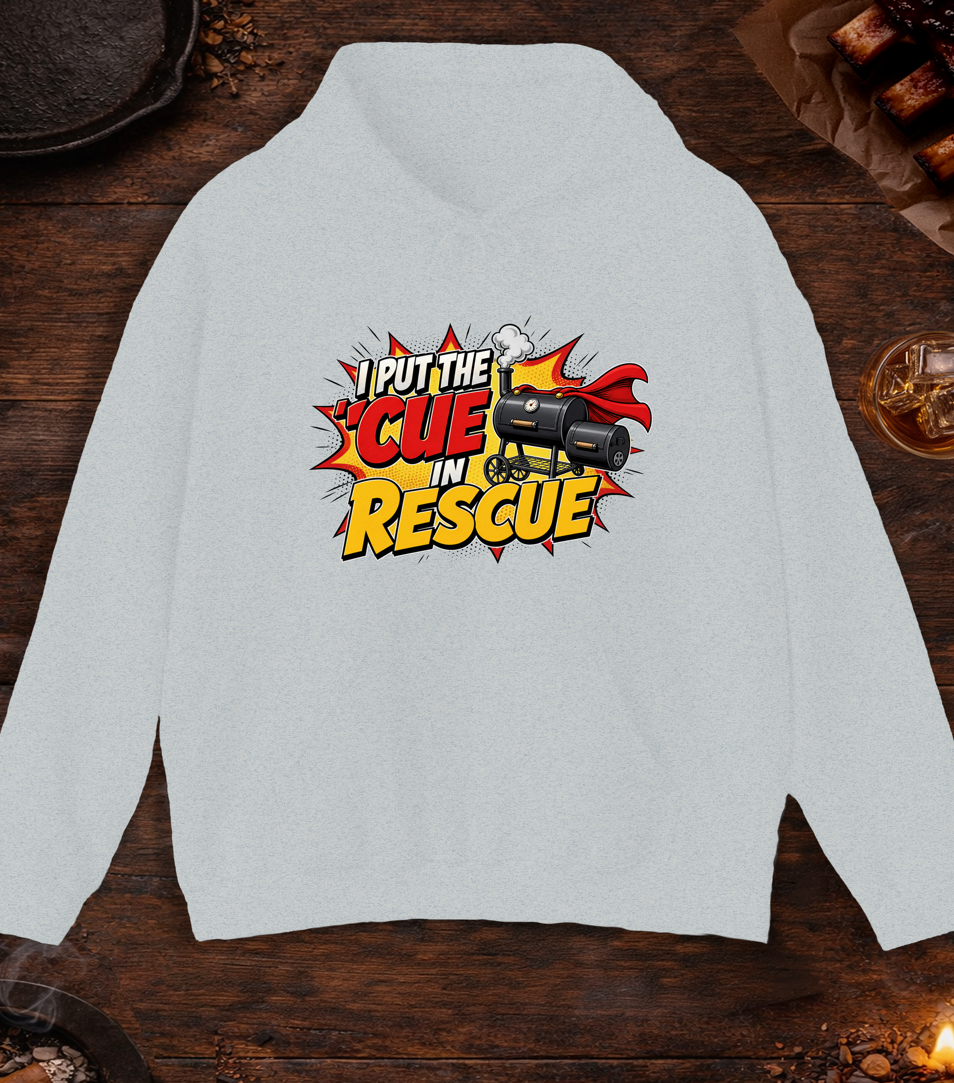 Cue in Rescue Hoodie - Ash