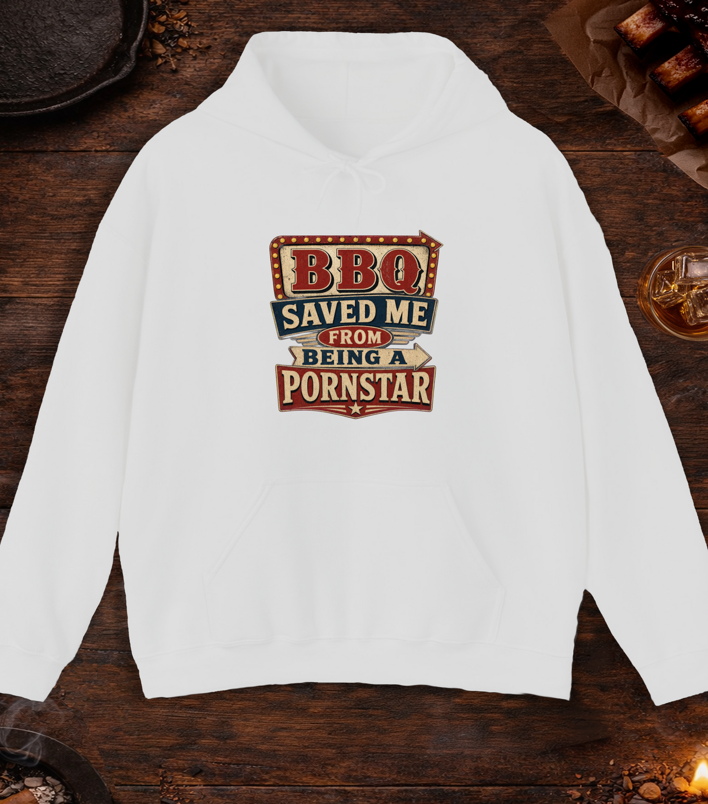 BBQ Saved Me Hoodie - Ash