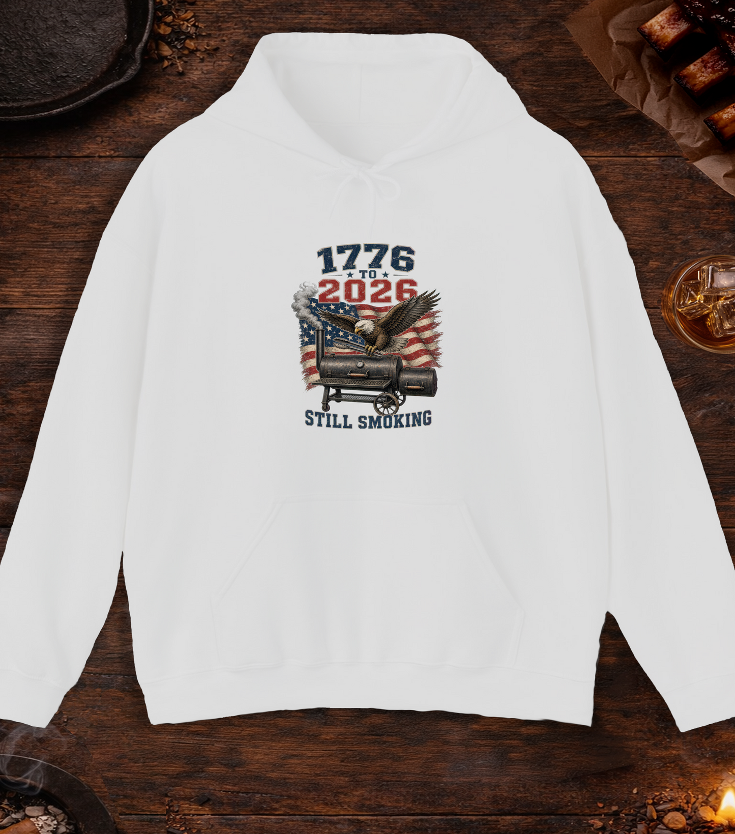 1776 To 2026 Smoking Hoodie - Ash