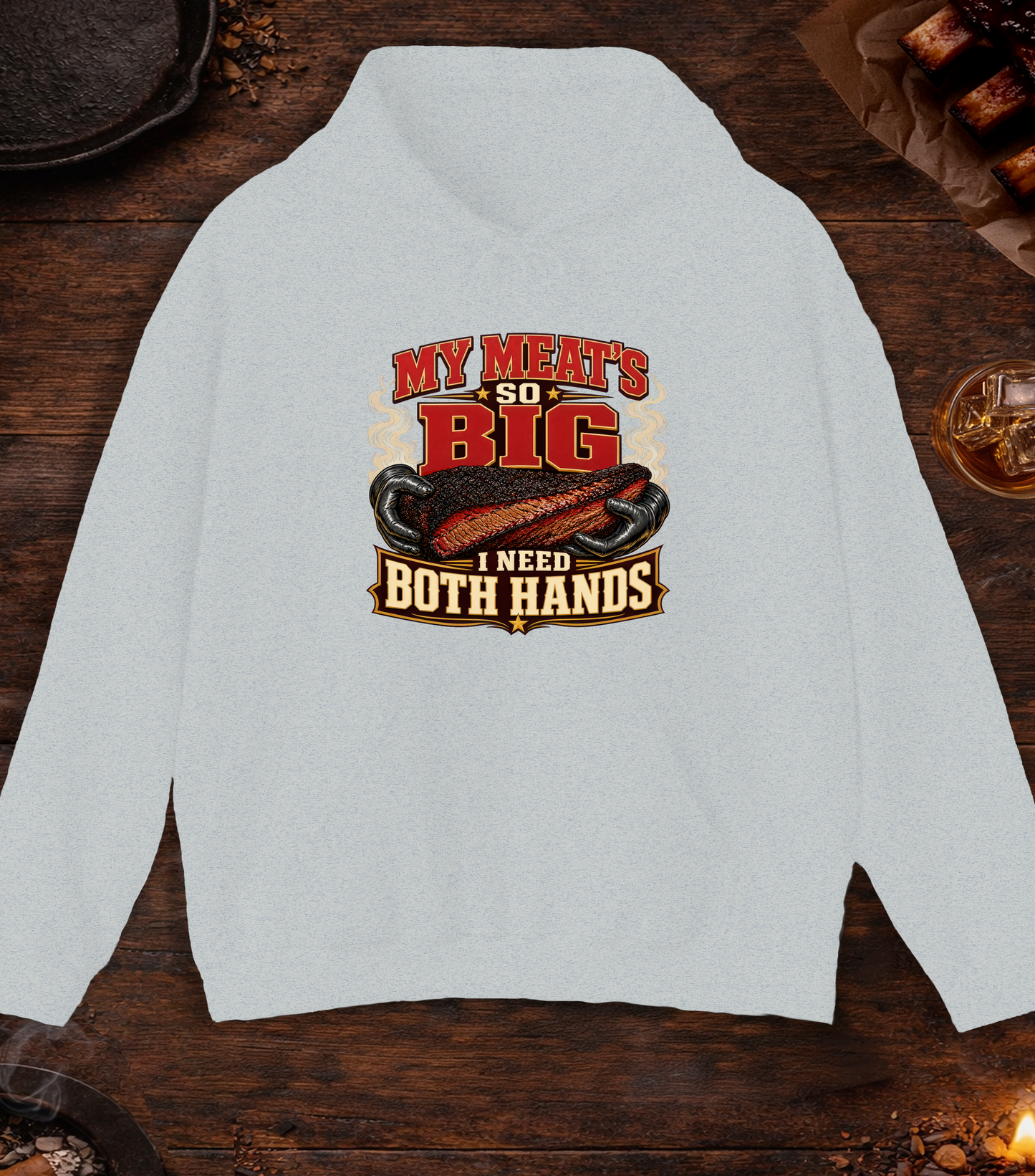 Meats So Big Hoodie - Ash