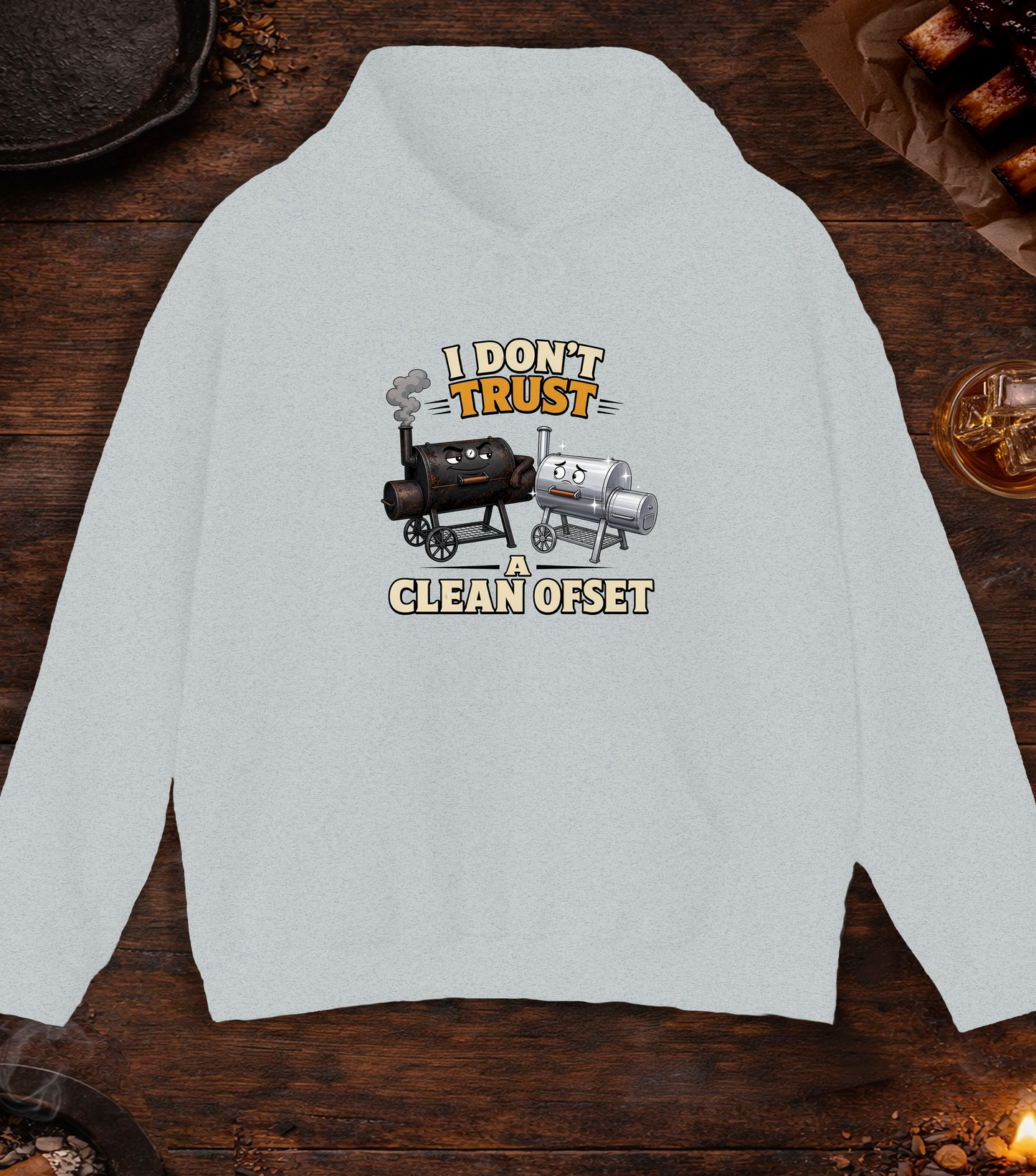 Don't Trust a Clean Offset Hoodie - Ash