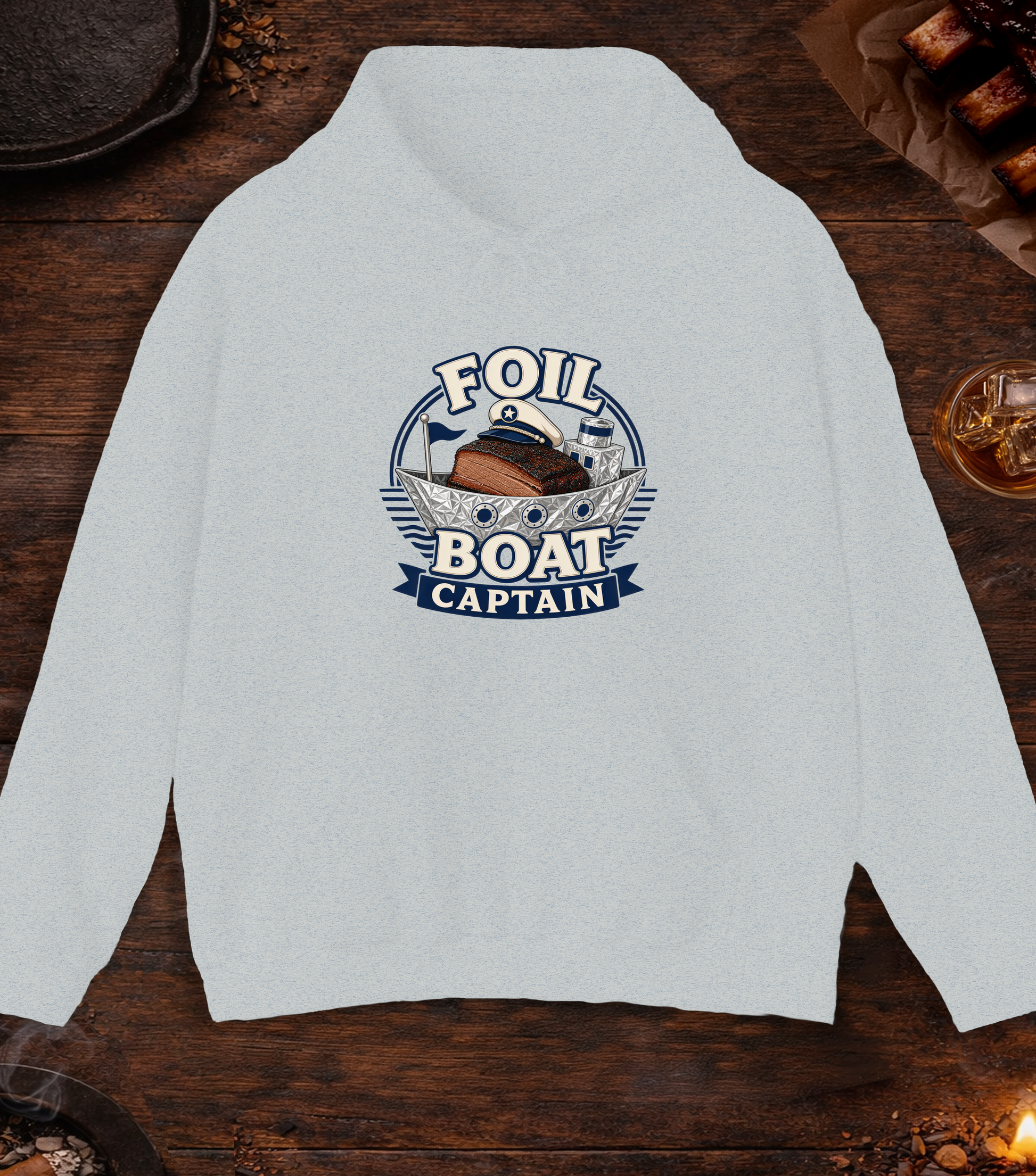 Foil Boat Captain Hoodie - Ash