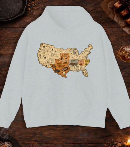 Map of BBQ Hoodie - Ash