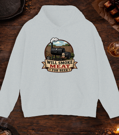 Will Smoke for Beer Hoodie - Ash