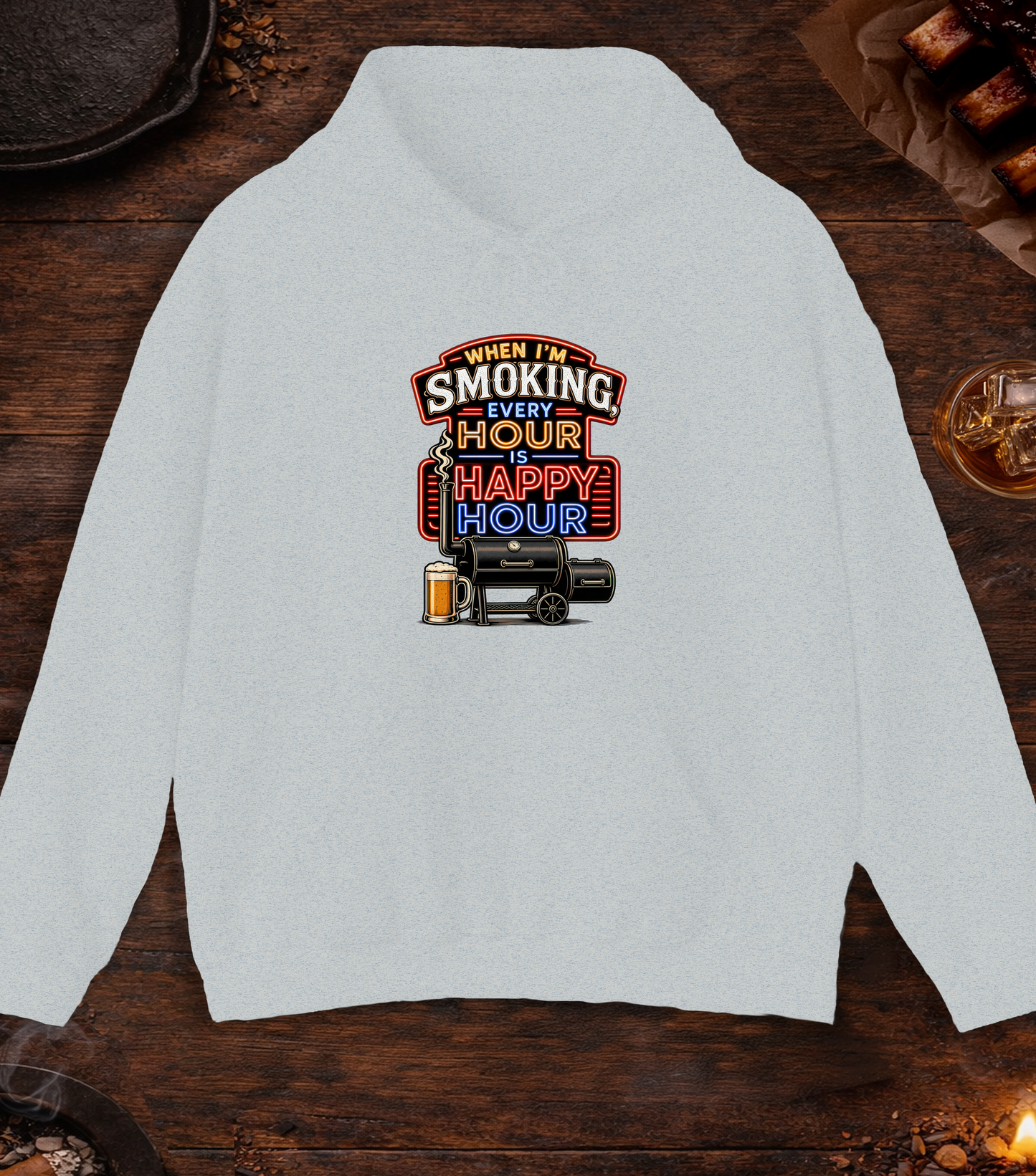 Smoking Happy Hour Hoodie - Ash