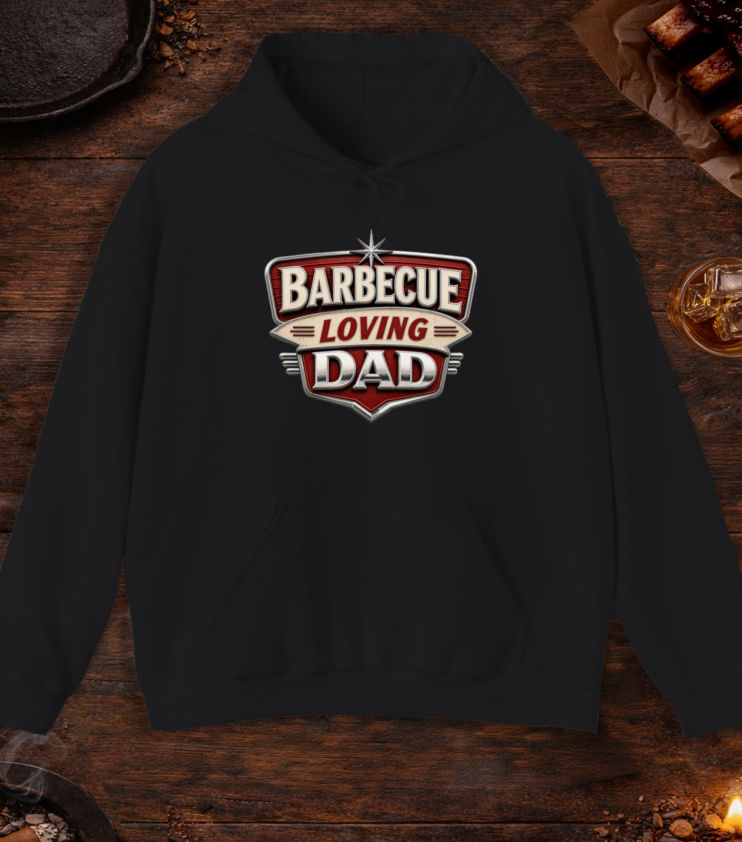 BBQ Loving Dad Hoodie - Black