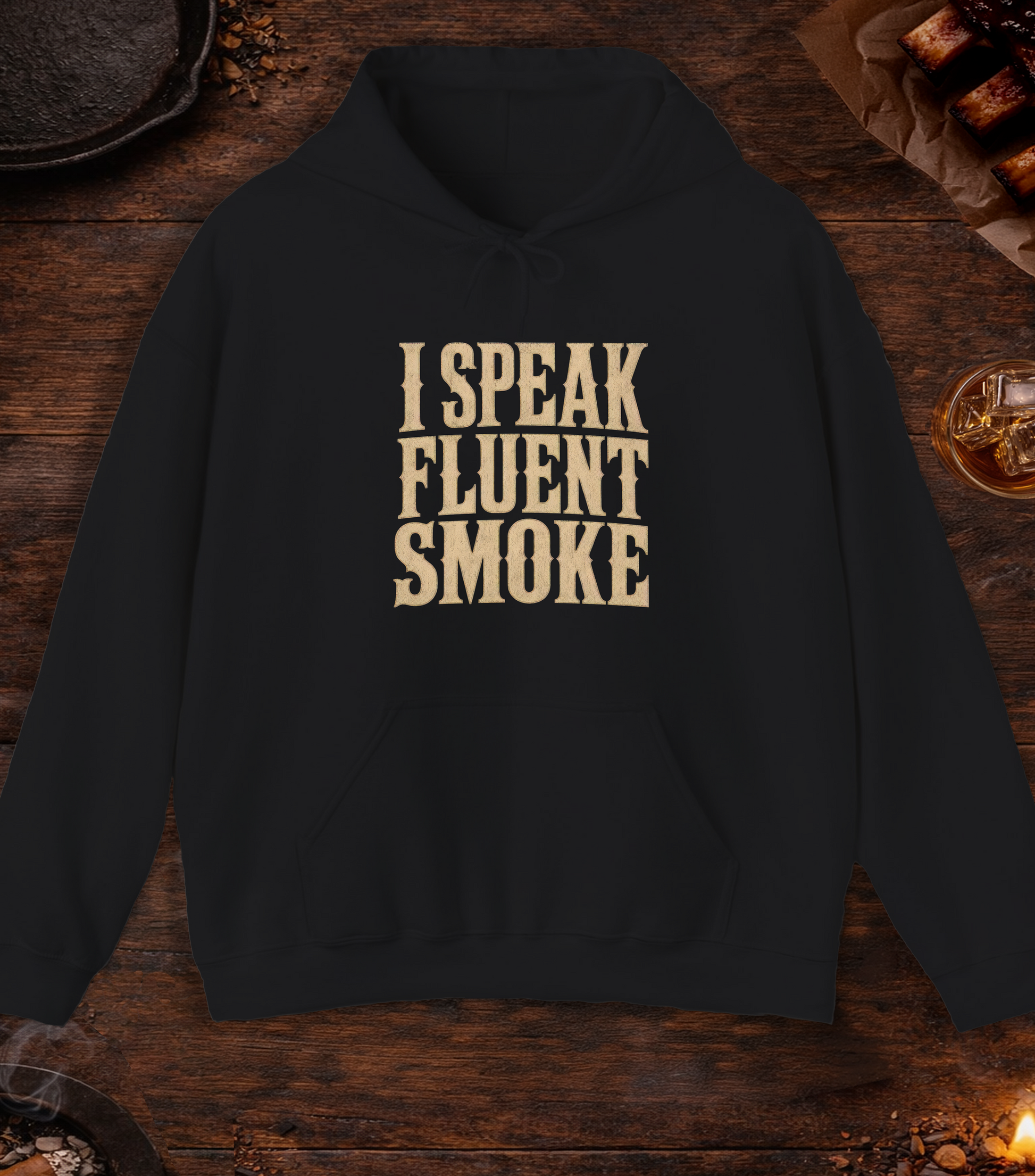 Speak Fluent Smoke Hoodie - Black