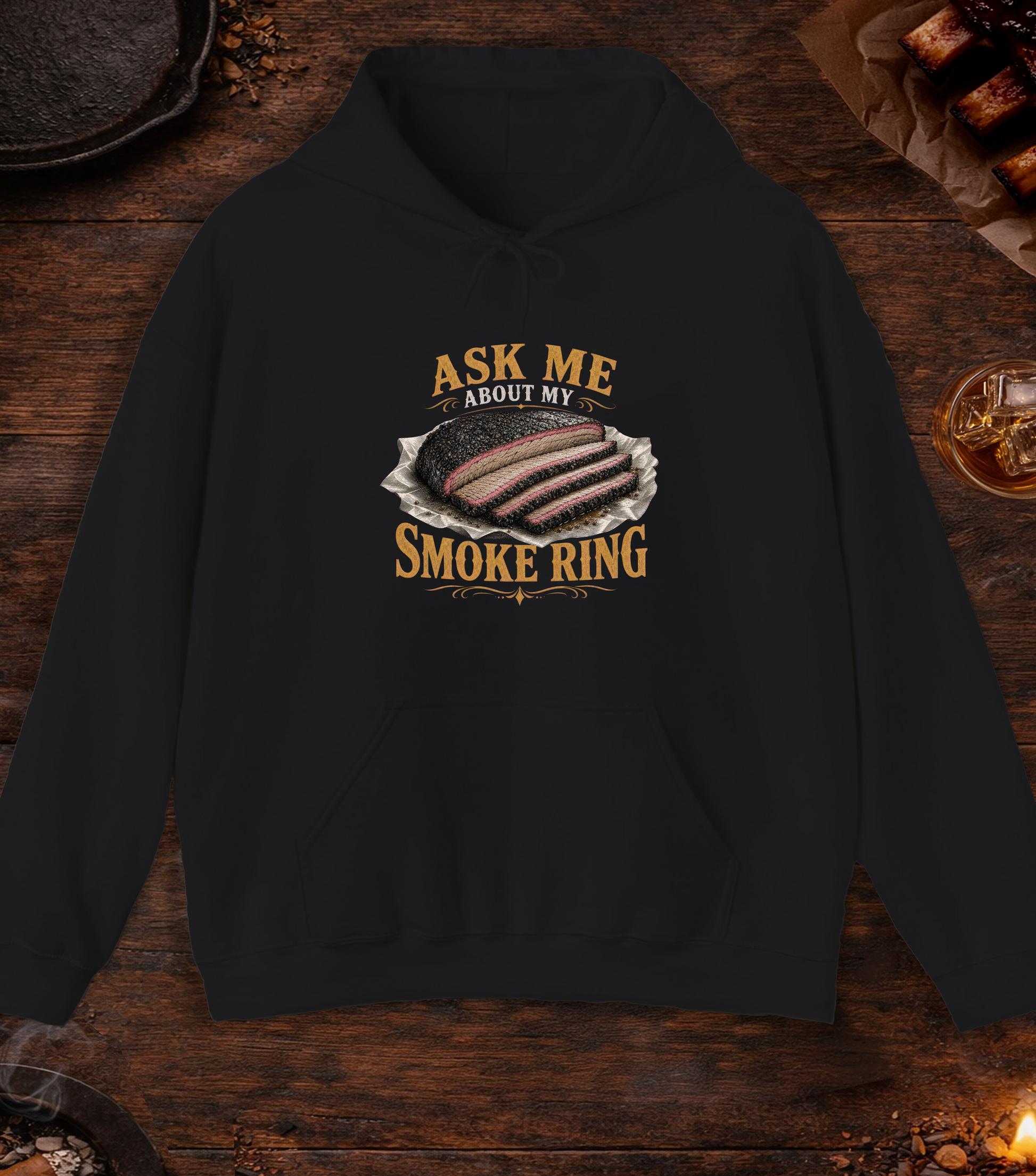 Ask About Smoke Ring Hoodie - Black