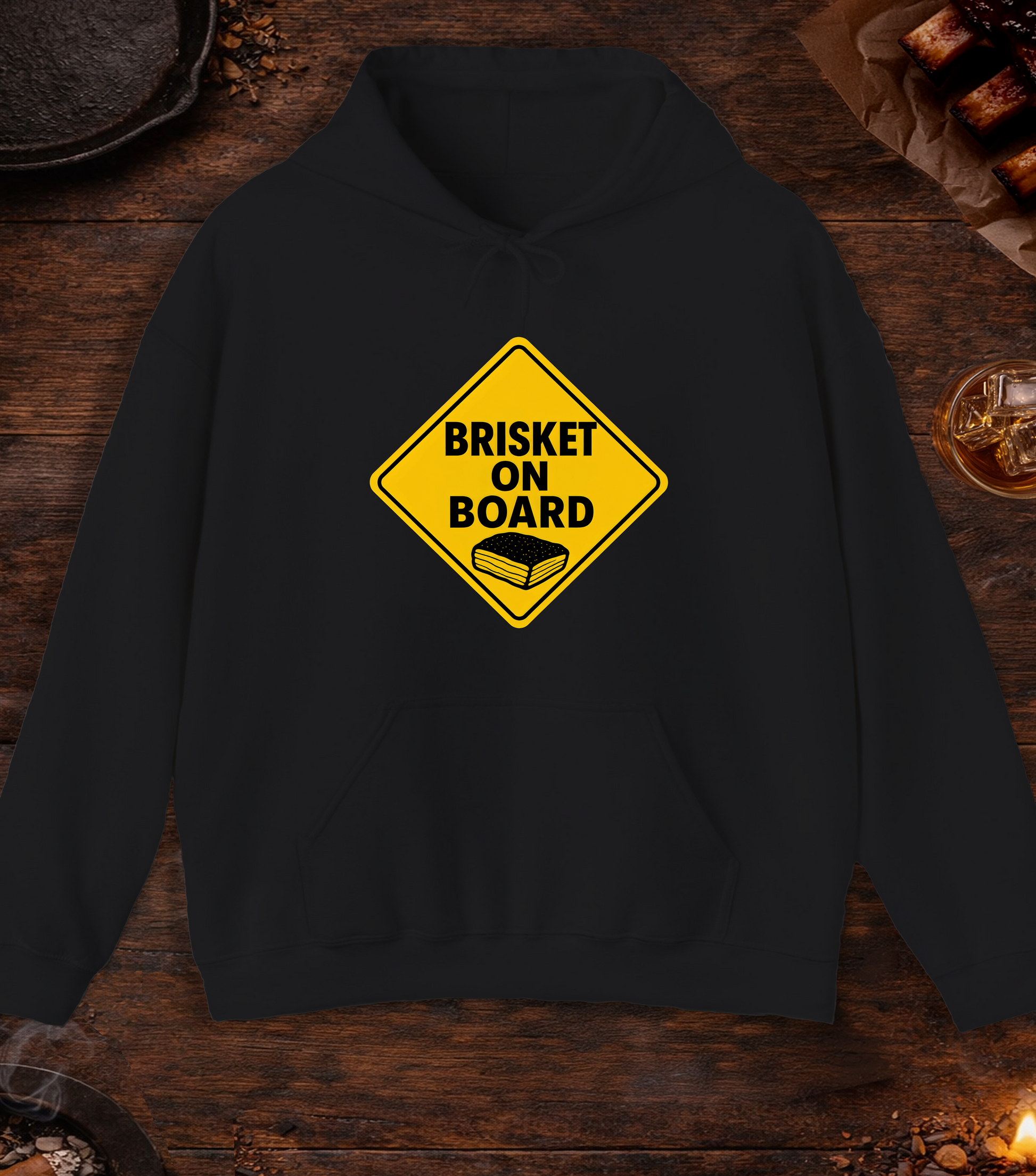 Brisket on Board Hoodie - Black