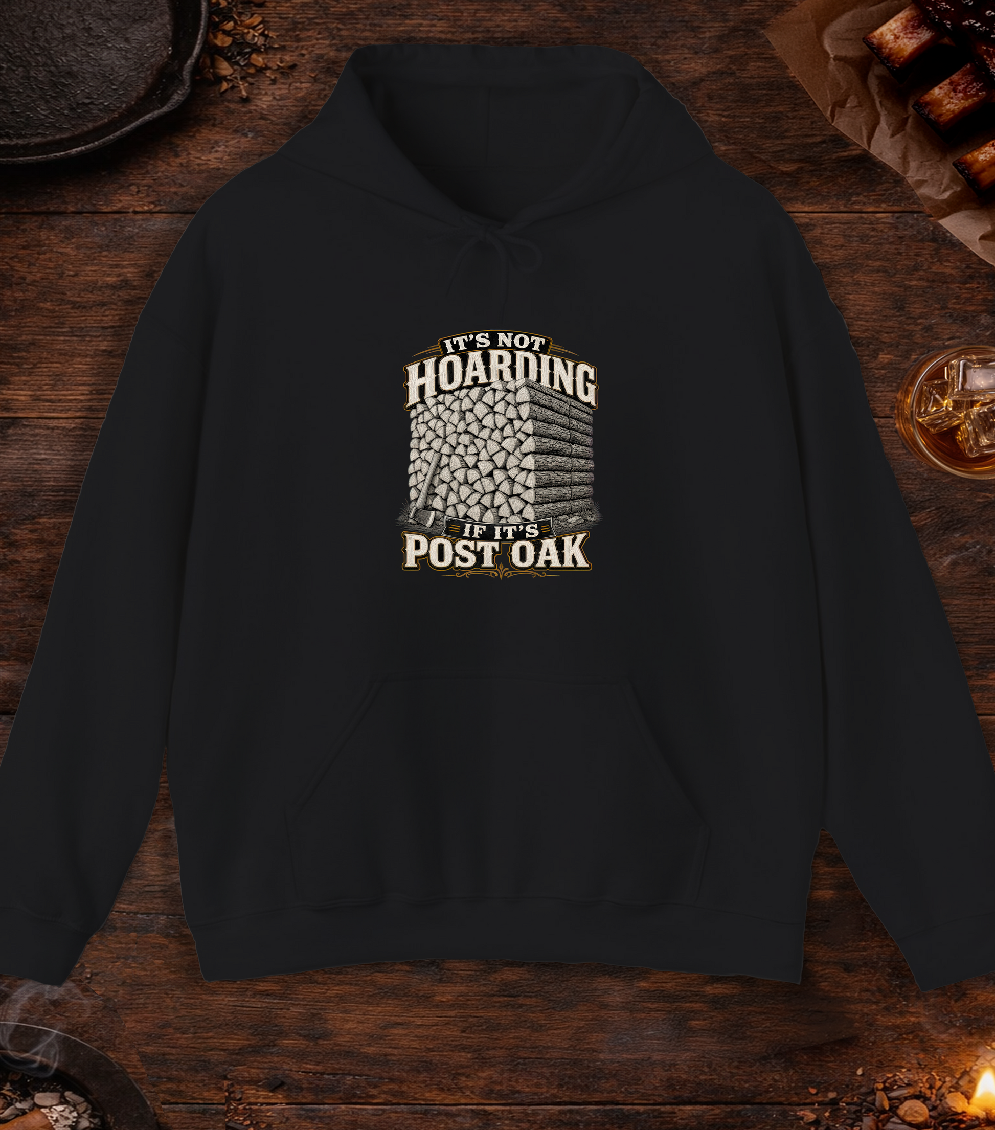 Not Hoarding Post Oak Hoodie - Black