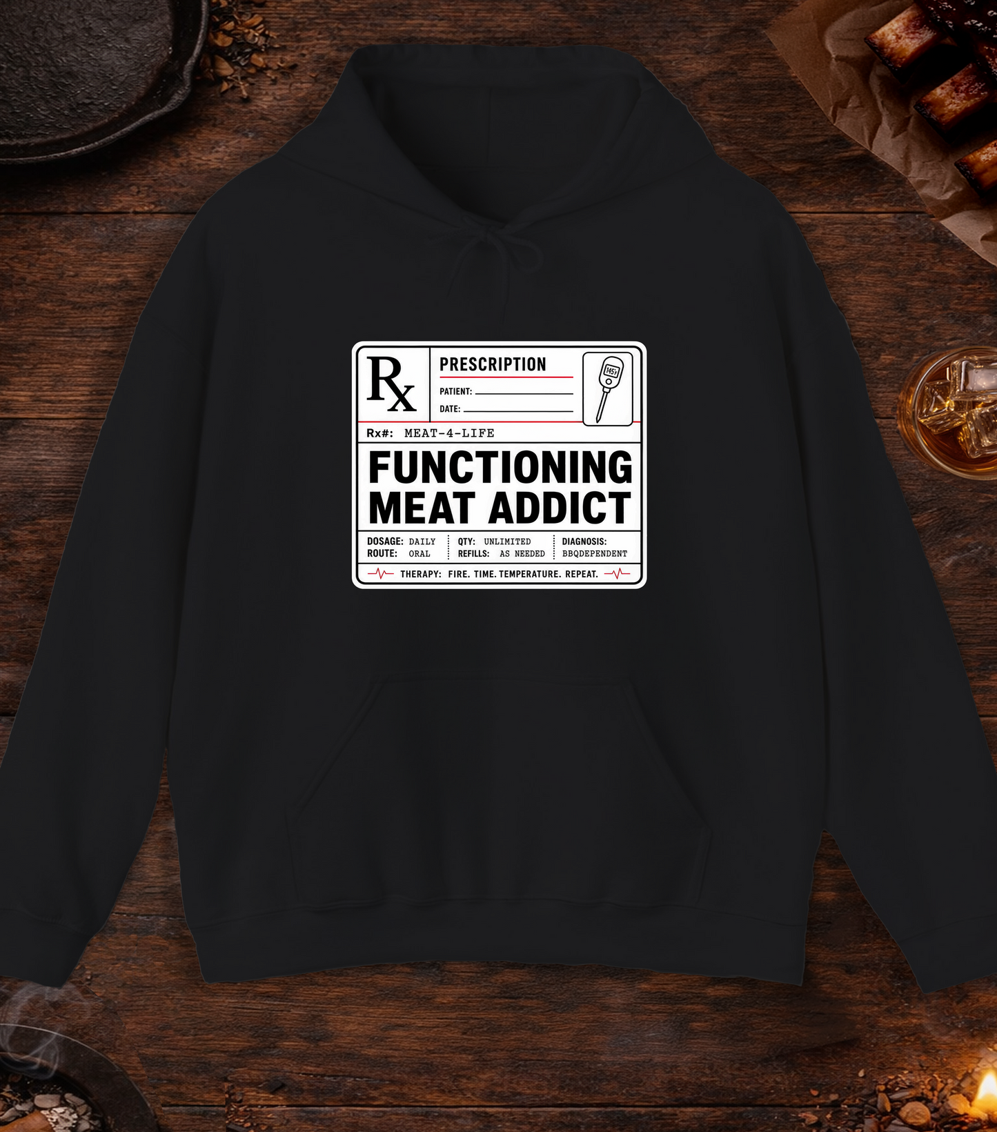 Functioning Meat Addict Hoodie - Black