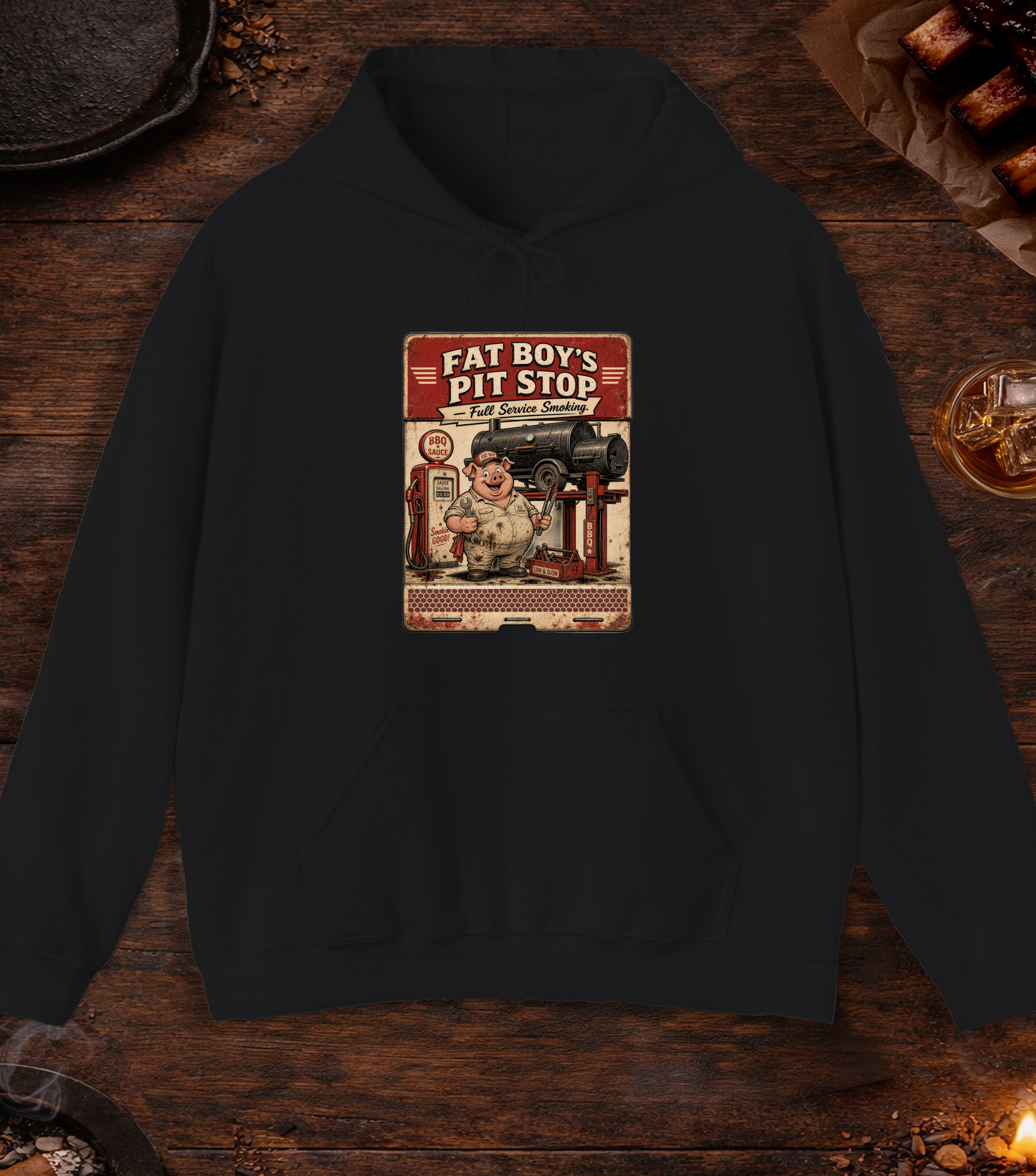 Fat Boy's Matchbook Hoodie - Black