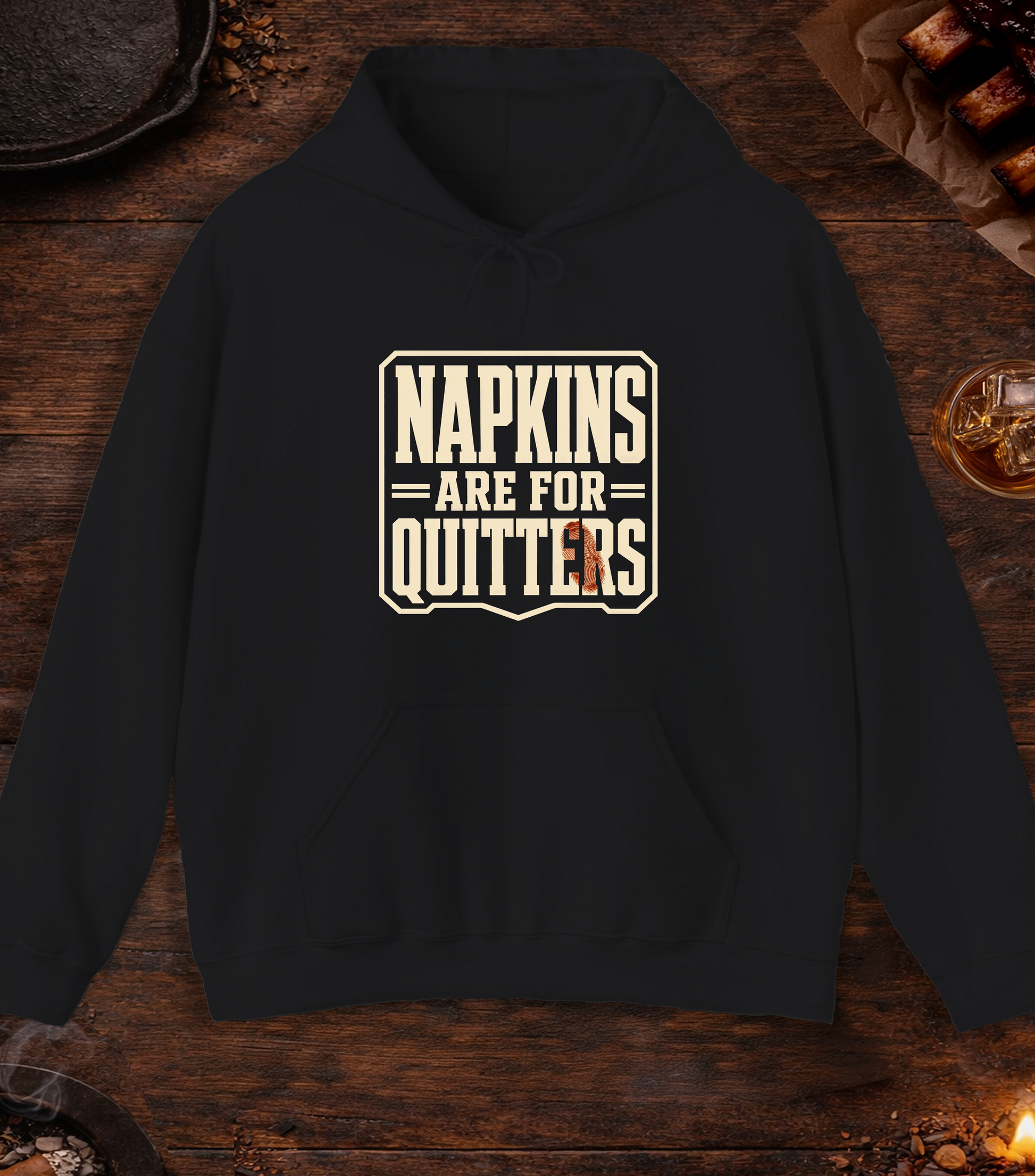 Napkins for Quitters Hoodie - Black