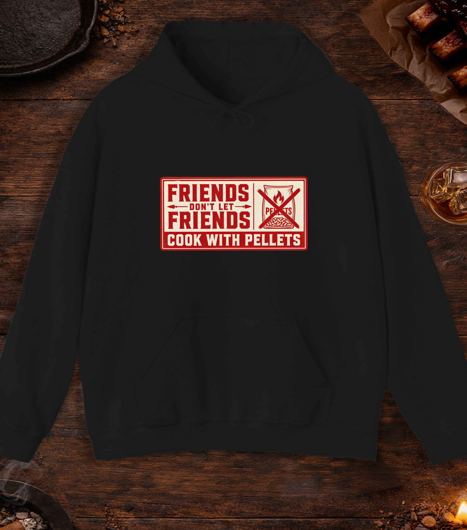 Friends Don't Let Friends Cook with Pellets Hoodie - Black
