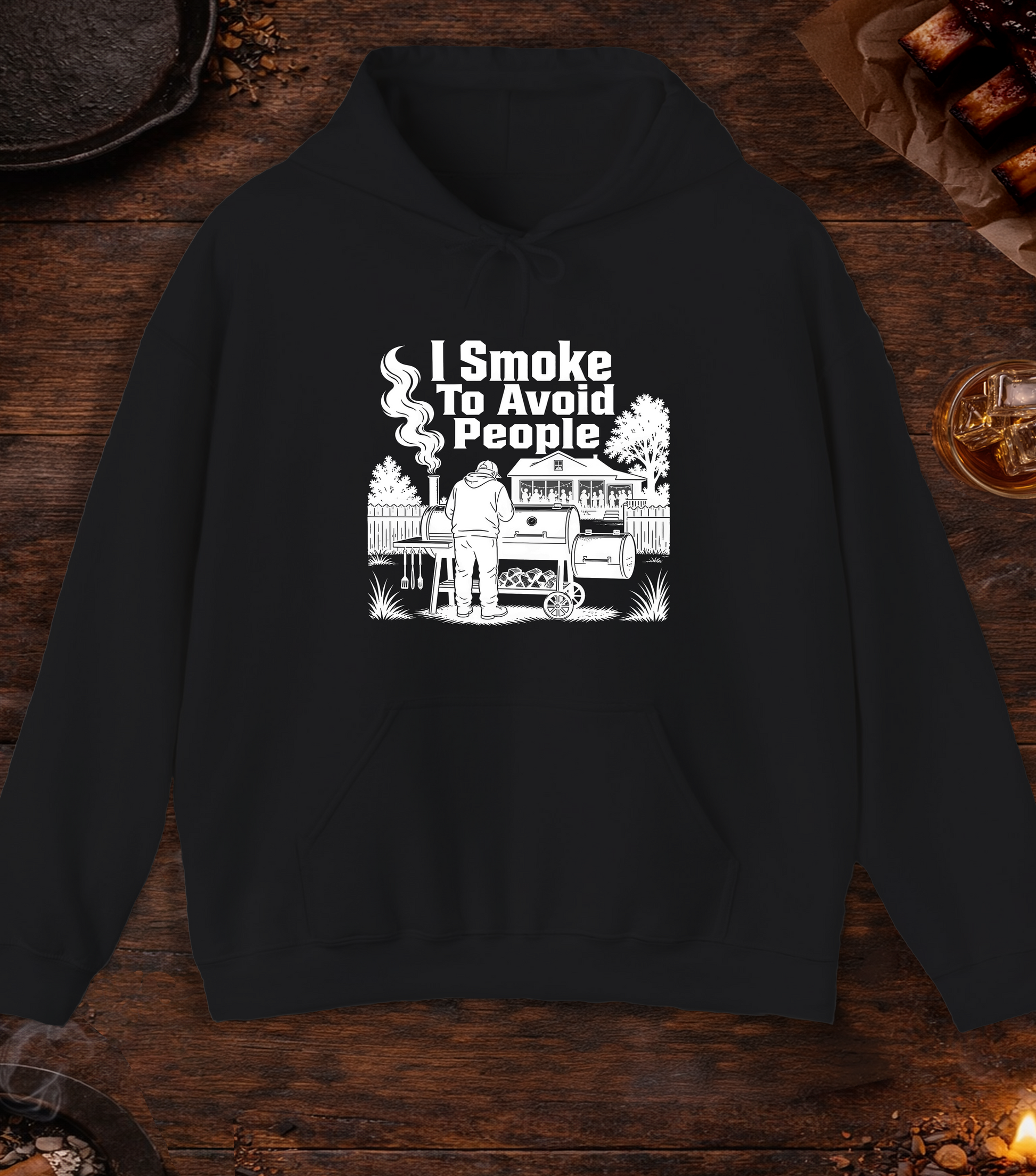 Avoid People Hoodie - Black