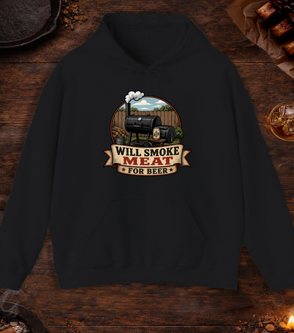 Will Smoke for Beer Hoodie - Black