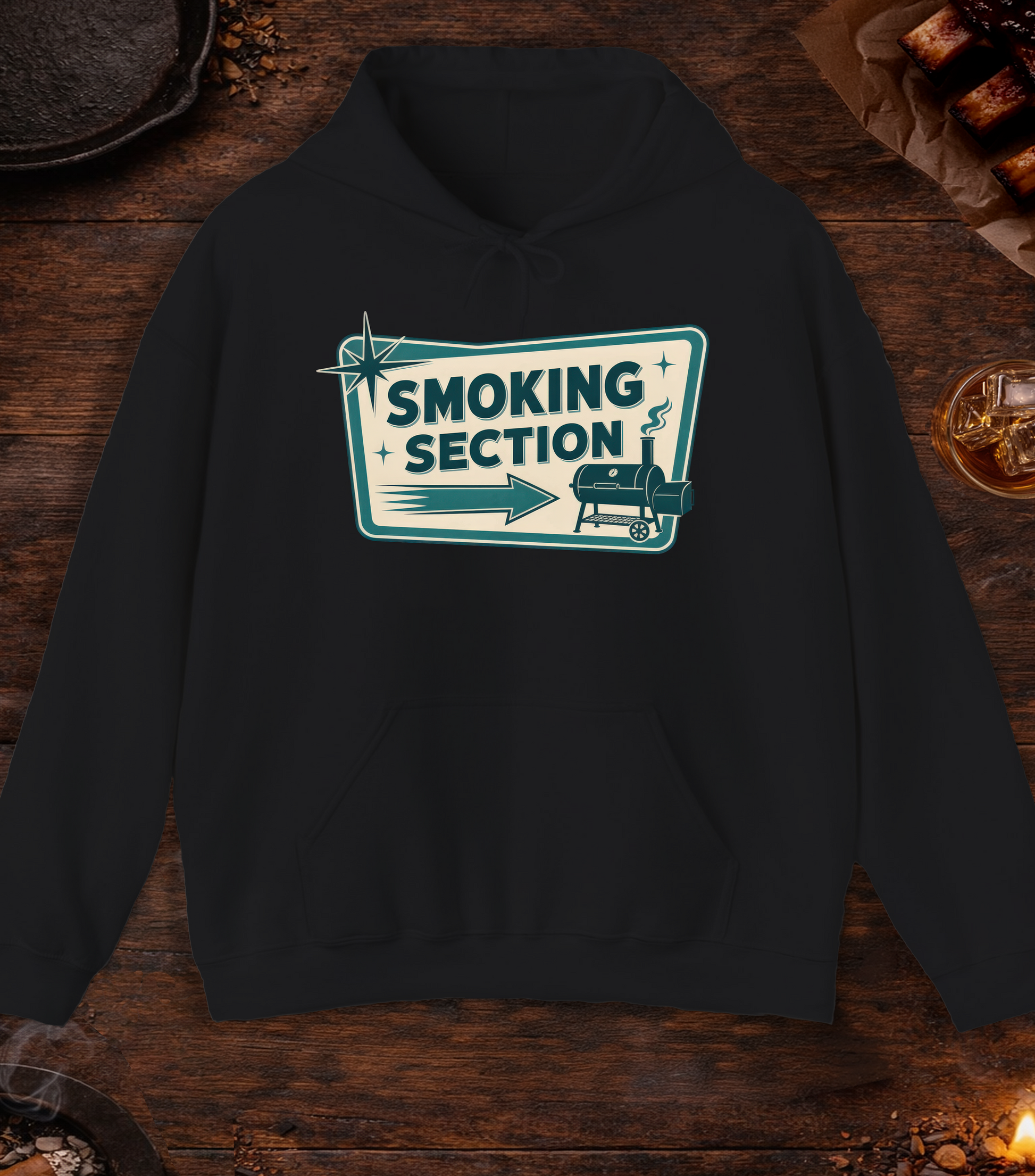 Smoking Section Hoodie - Black