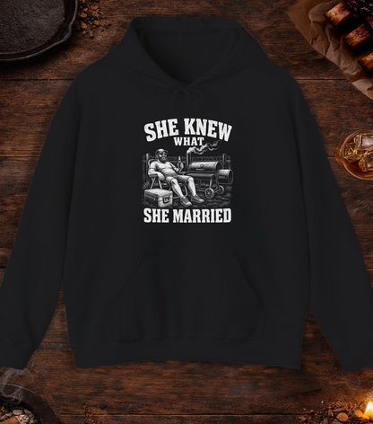 She Knew What She Married Hoodie - Black