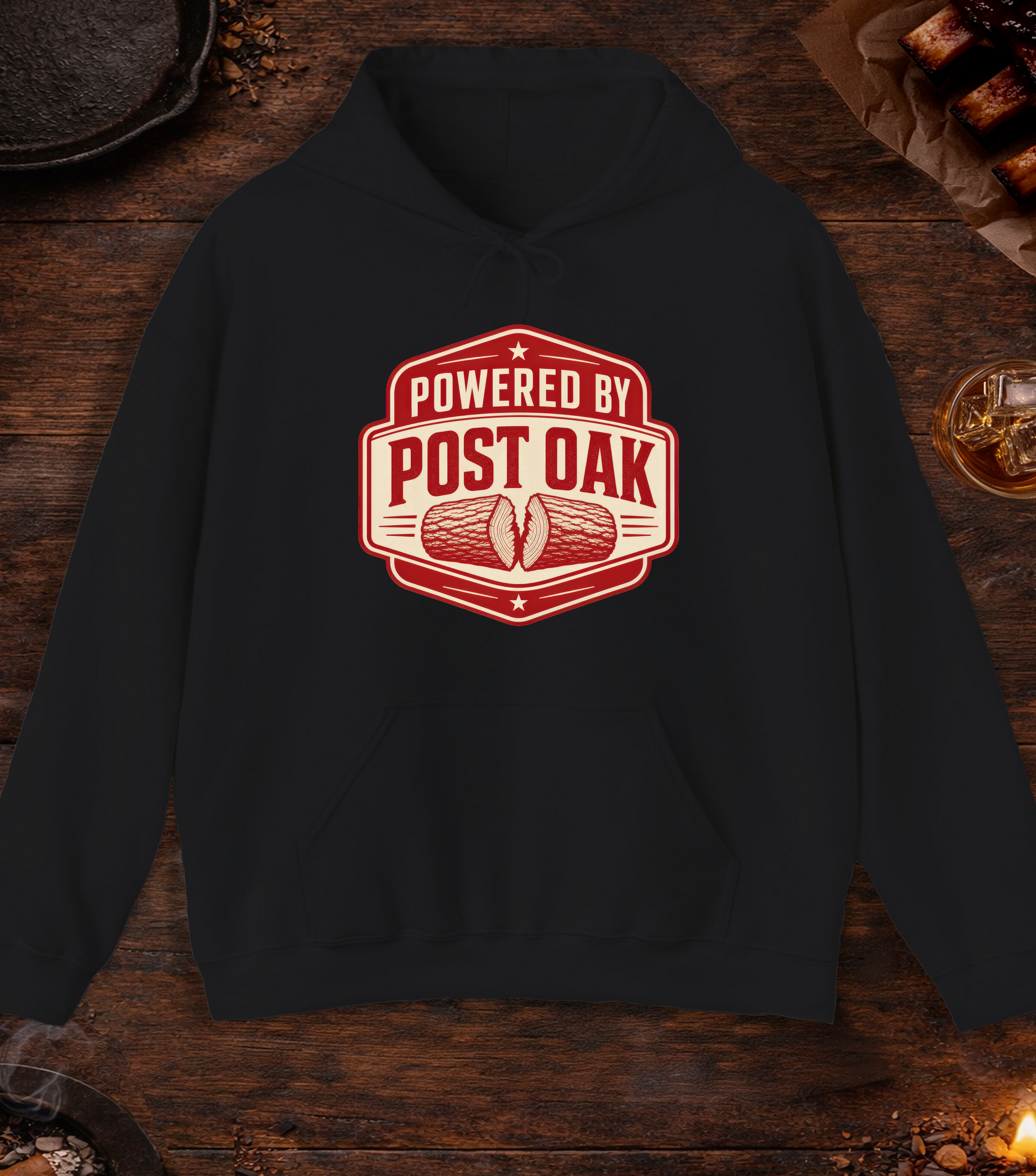 Powered by Post Oak Hoodie - Black