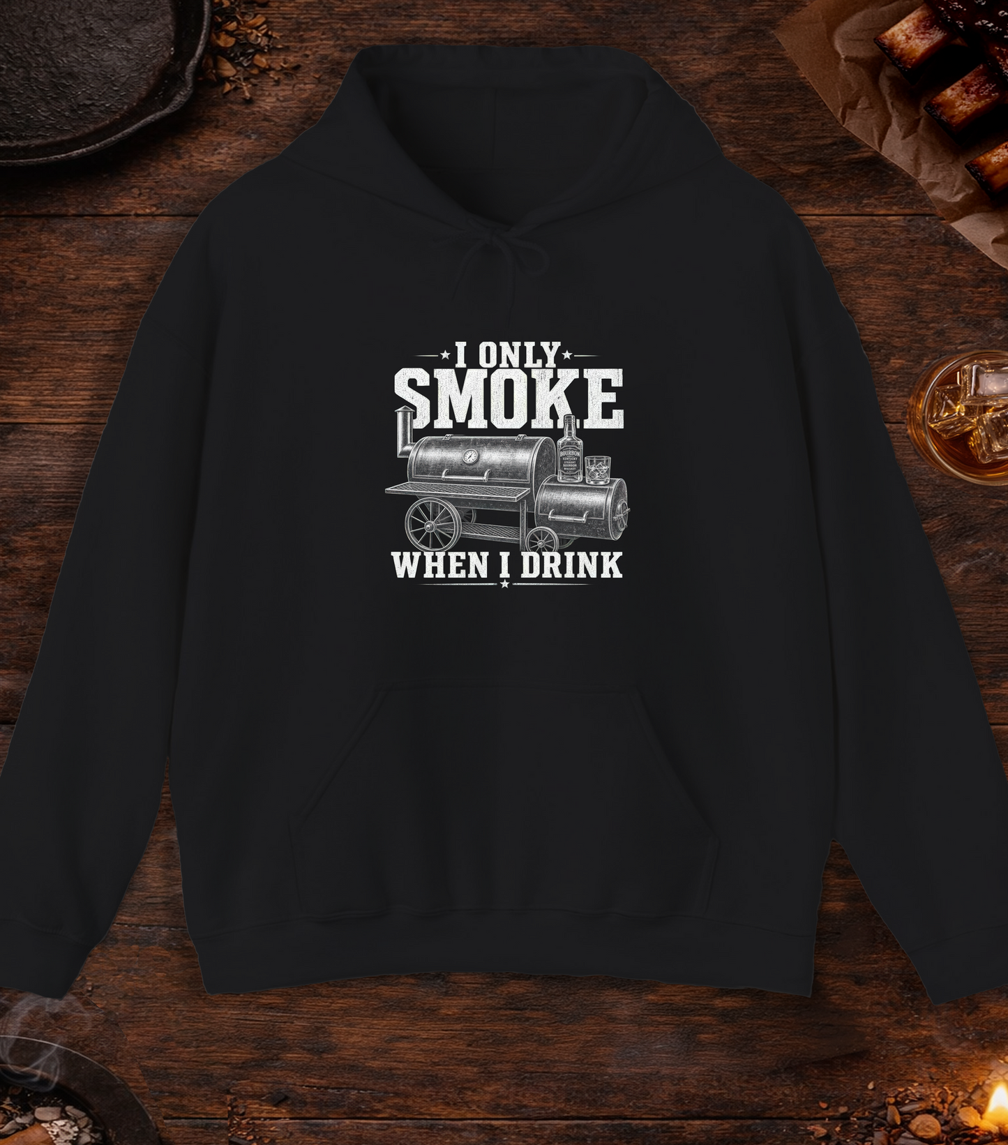 Smoke When I Drink Hoodie - Black