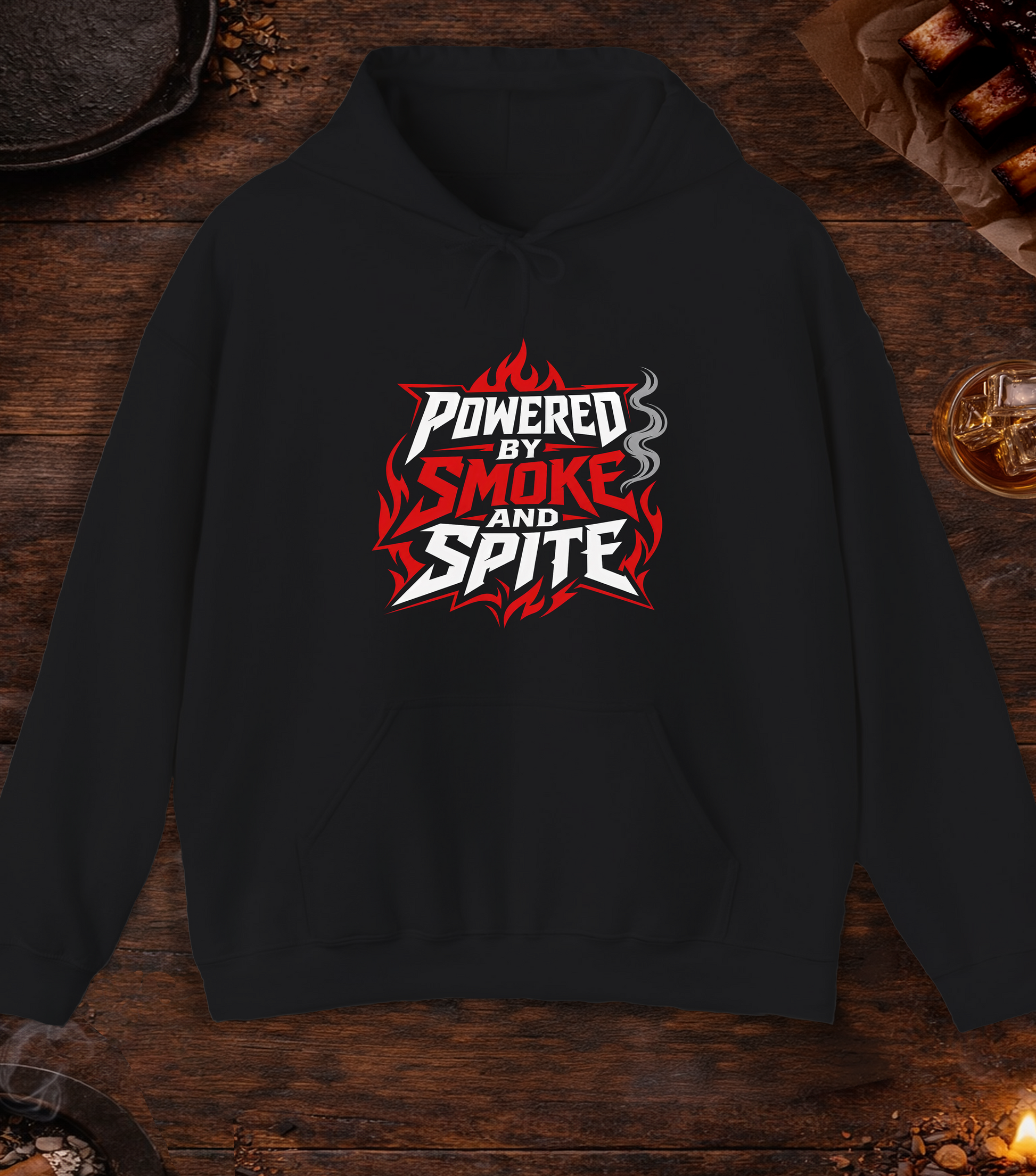 Powered By Smoke and Spite Hoodie - Black